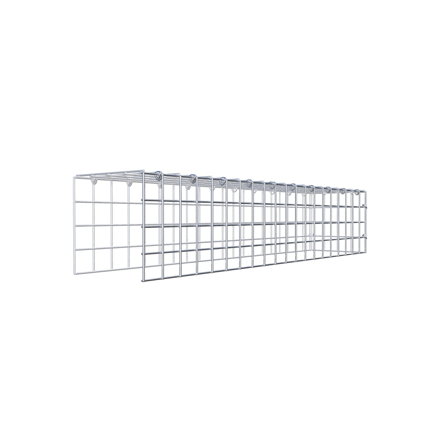 Extra gabion typ 4 100 cm x 20 cm x 20 cm (L x H x D), maskstorlek 5 cm x 5 cm, C-ring