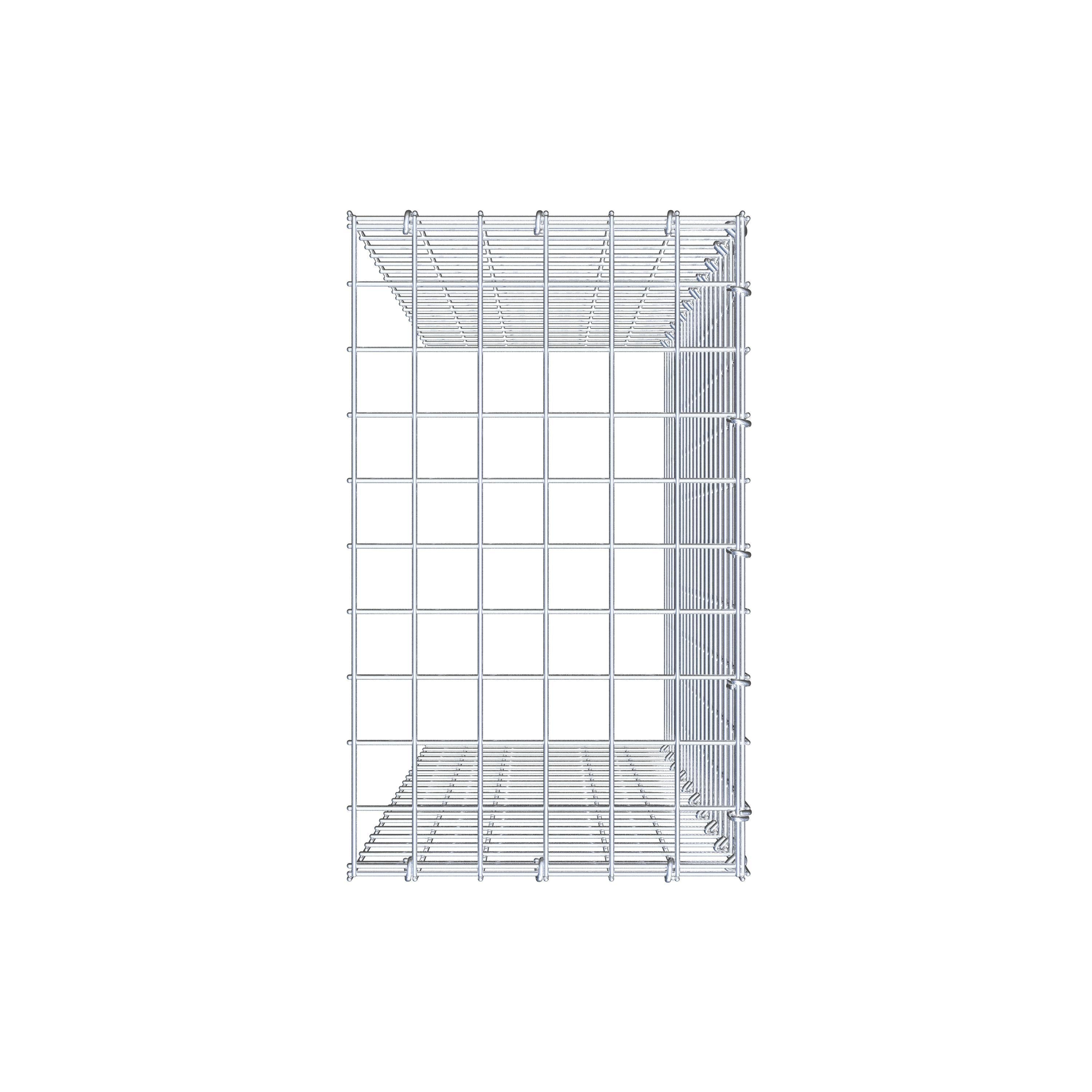 Monteret gabion type 4 100 cm x 30 cm x 50 cm (L x H x D), maskestørrelse 5 cm x 5 cm, C-ring