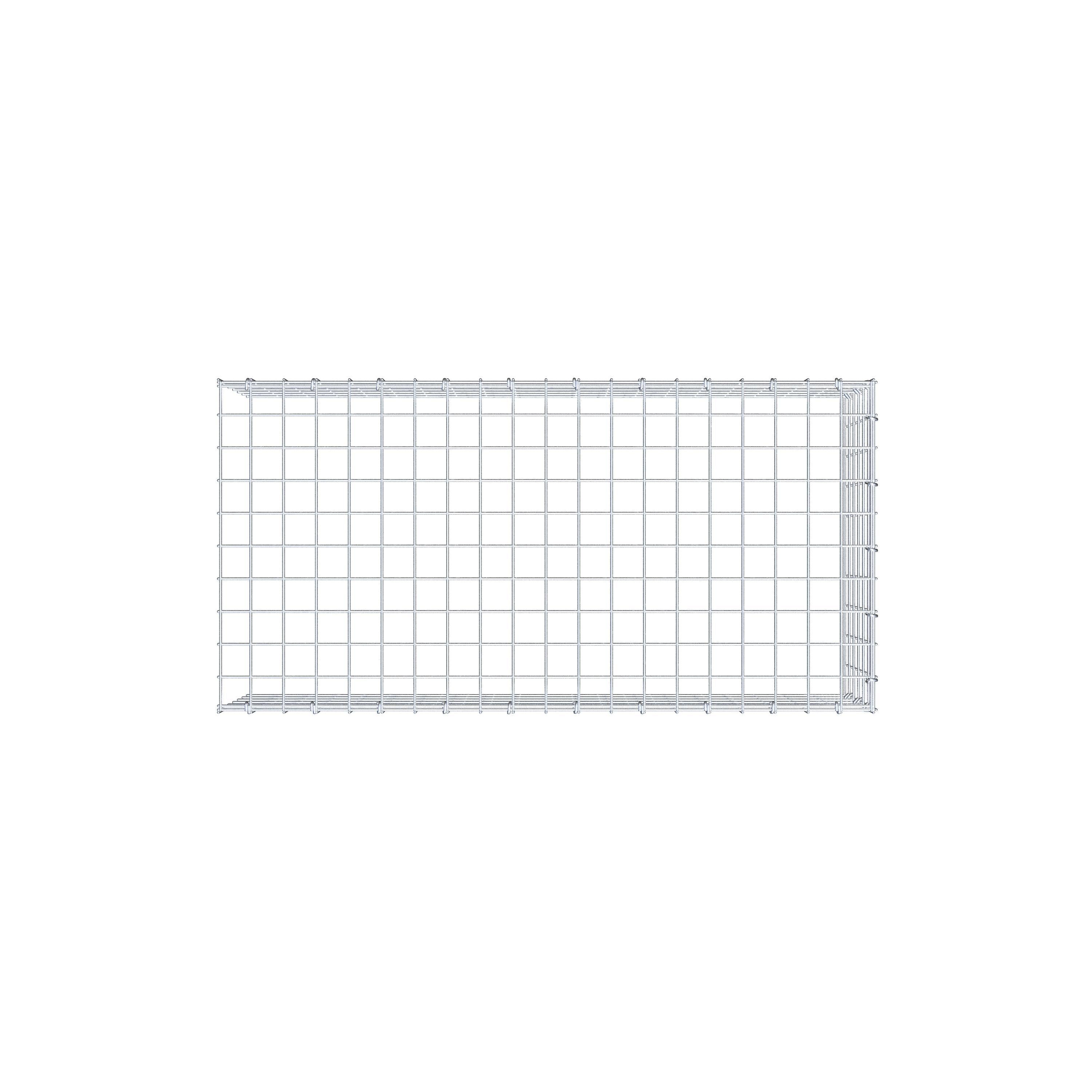 Monteret gabion type 4 100 cm x 30 cm x 50 cm (L x H x D), maskestørrelse 5 cm x 5 cm, C-ring