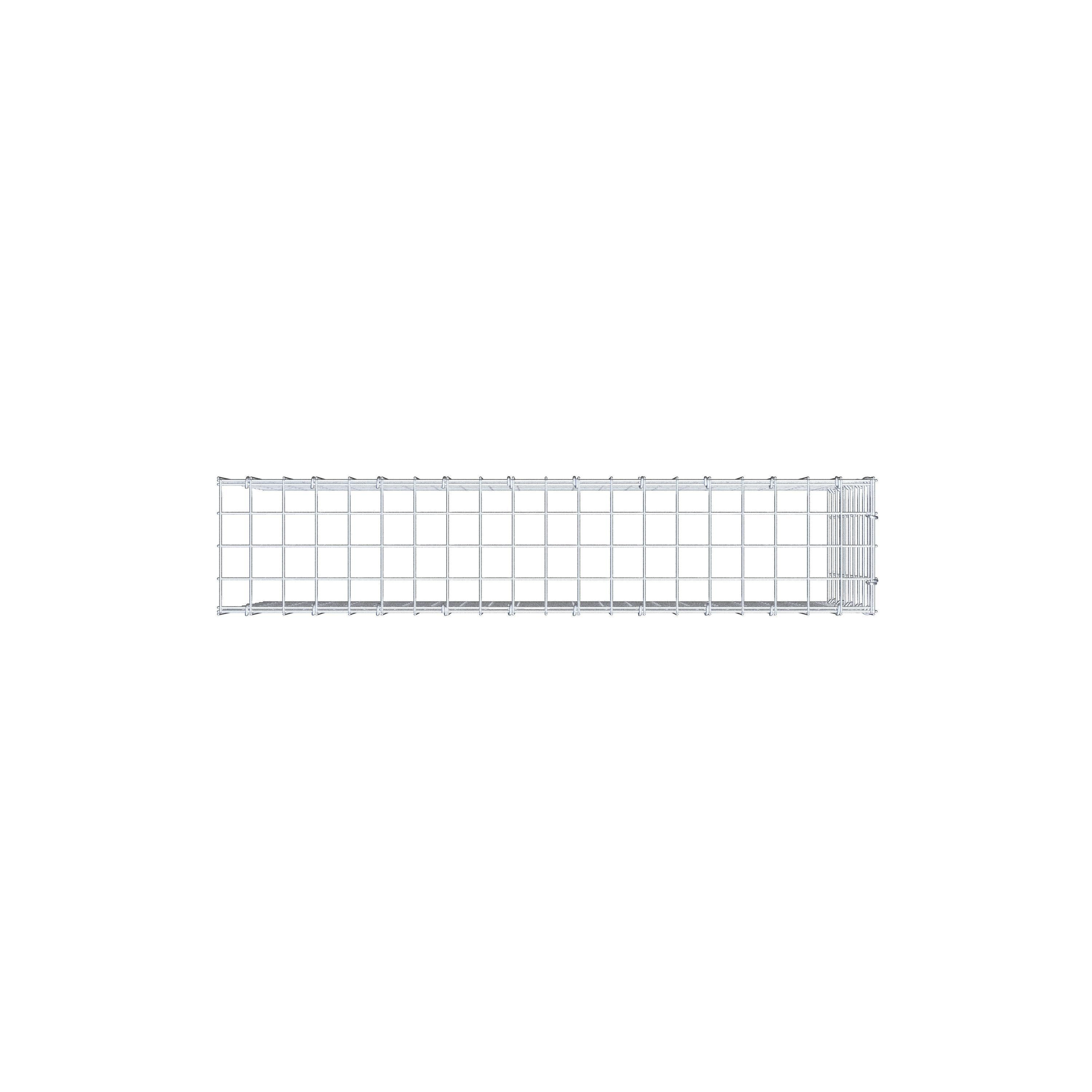 Monteret gabion type 4 100 cm x 50 cm x 20 cm (L x H x D), maskestørrelse 5 cm x 5 cm, C-ring