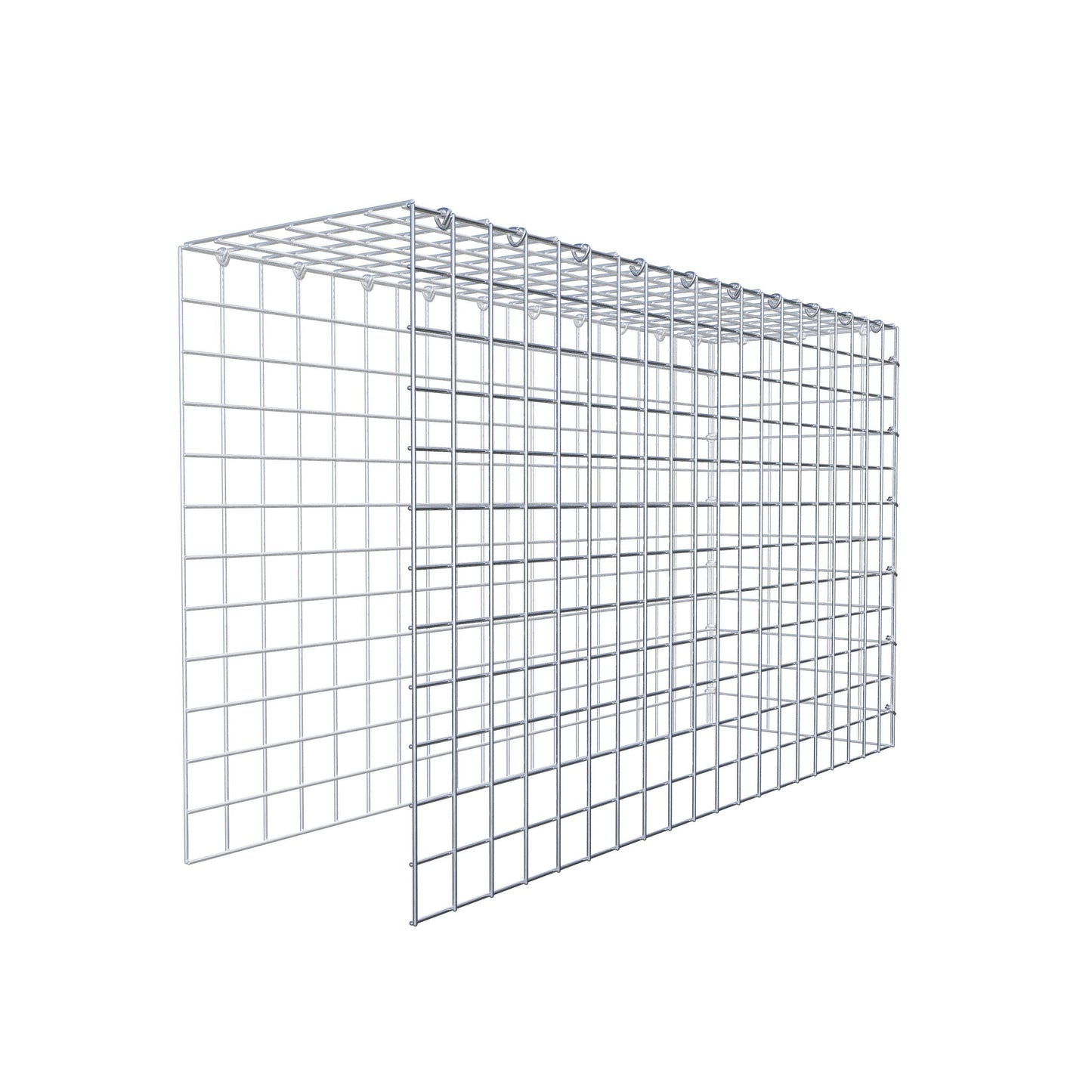 Monteret gabion type 4 100 cm x 60 cm x 30 cm (L x H x D), maskestørrelse 5 cm x 5 cm, C-ring