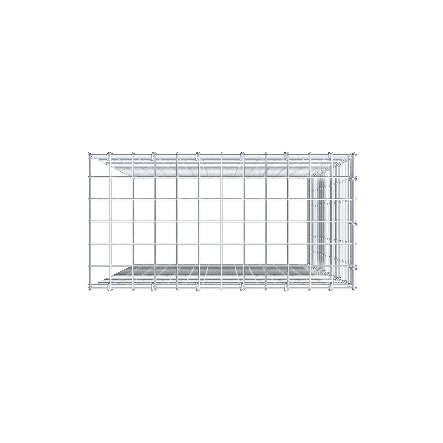 Monteret gabion type 4 100 cm x 60 cm x 30 cm (L x H x D), maskestørrelse 5 cm x 5 cm, C-ring