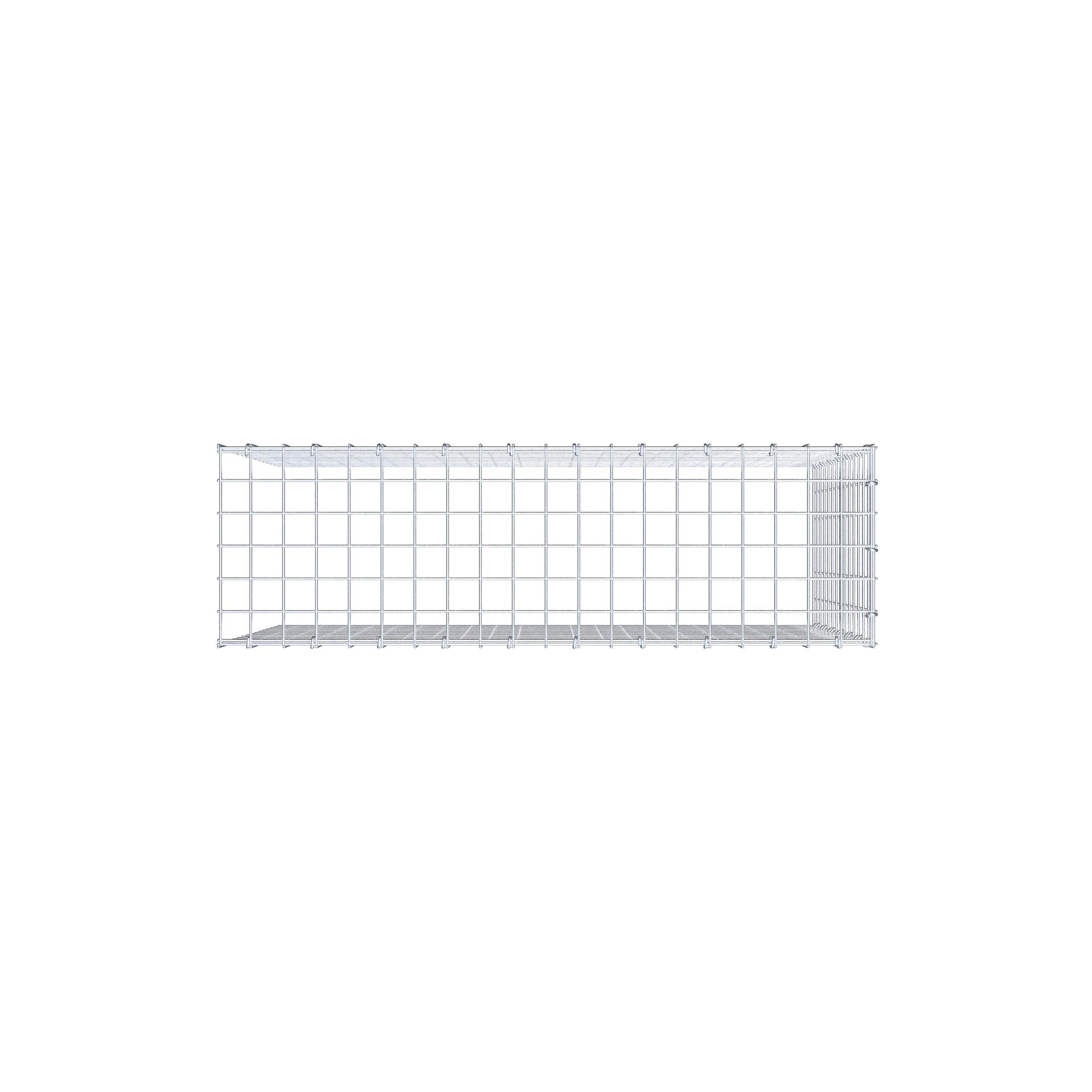 Monteret gabion type 4 100 cm x 70 cm x 30 cm (L x H x D), maskestørrelse 5 cm x 5 cm, C-ring