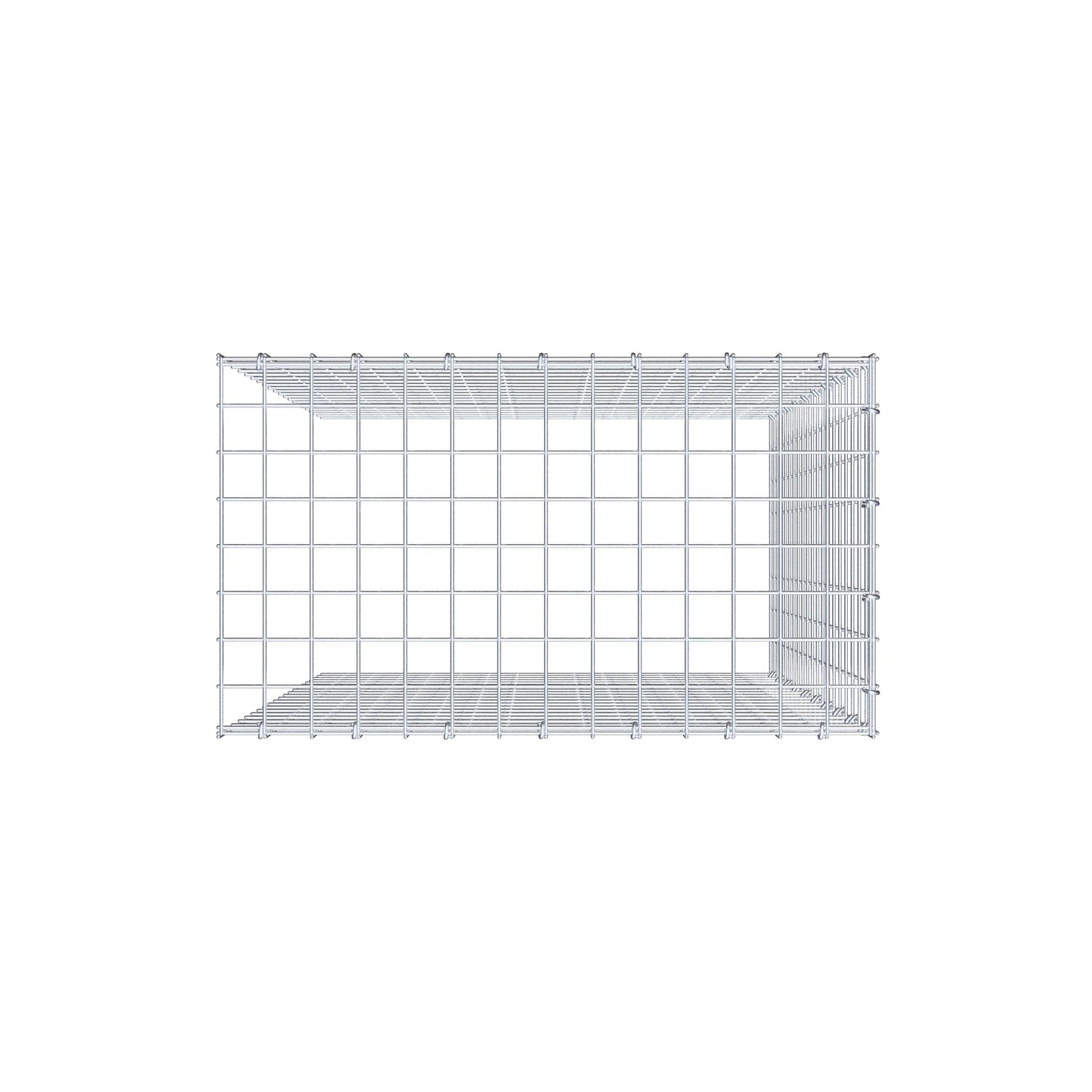 Typ 4 påbyggnadsgabion 100 cm x 70 cm x 40 cm (L x H x D), maskstorlek 5 cm x 5 cm, C-ring