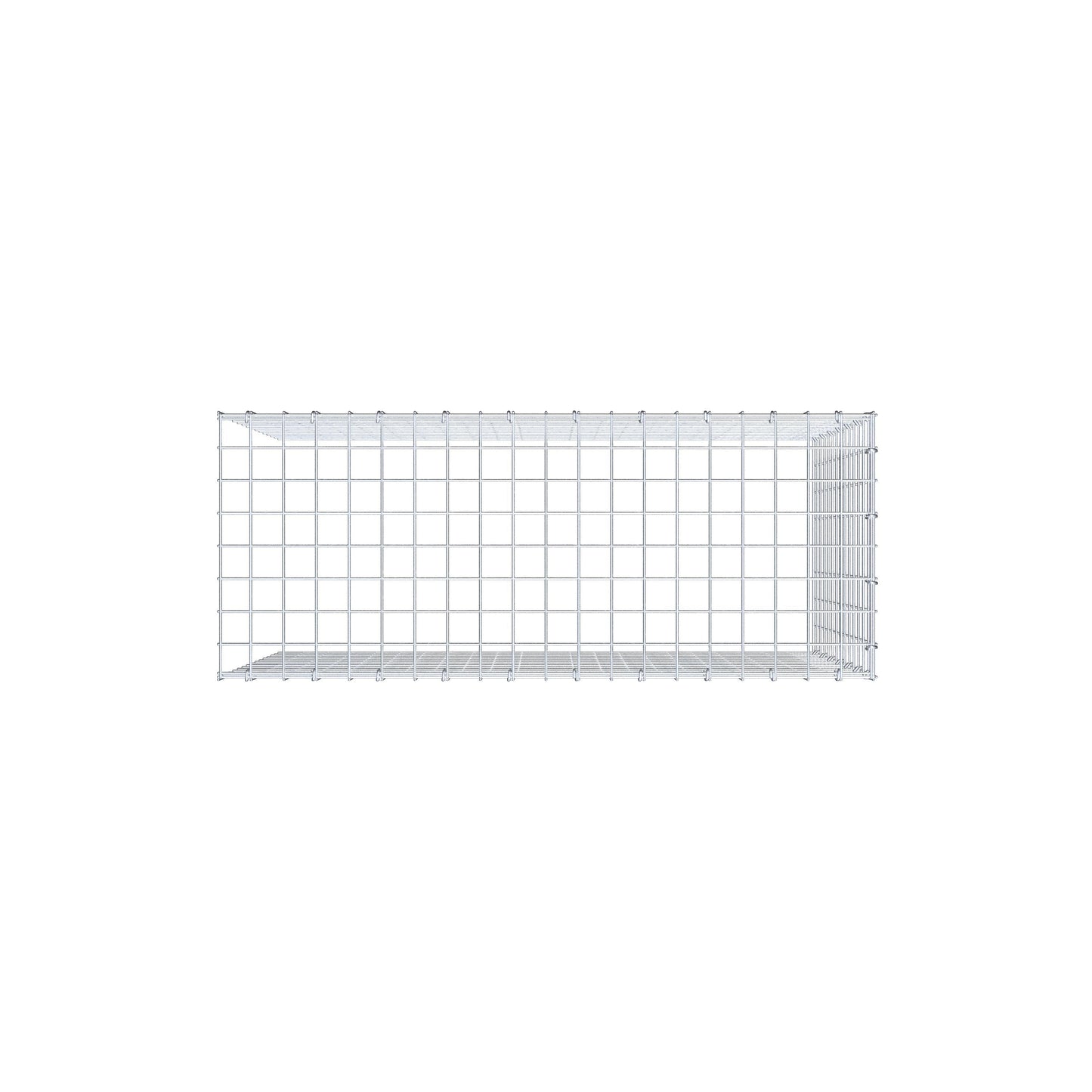 Typ 4 påbyggnadsgabion 100 cm x 70 cm x 40 cm (L x H x D), maskstorlek 5 cm x 5 cm, C-ring