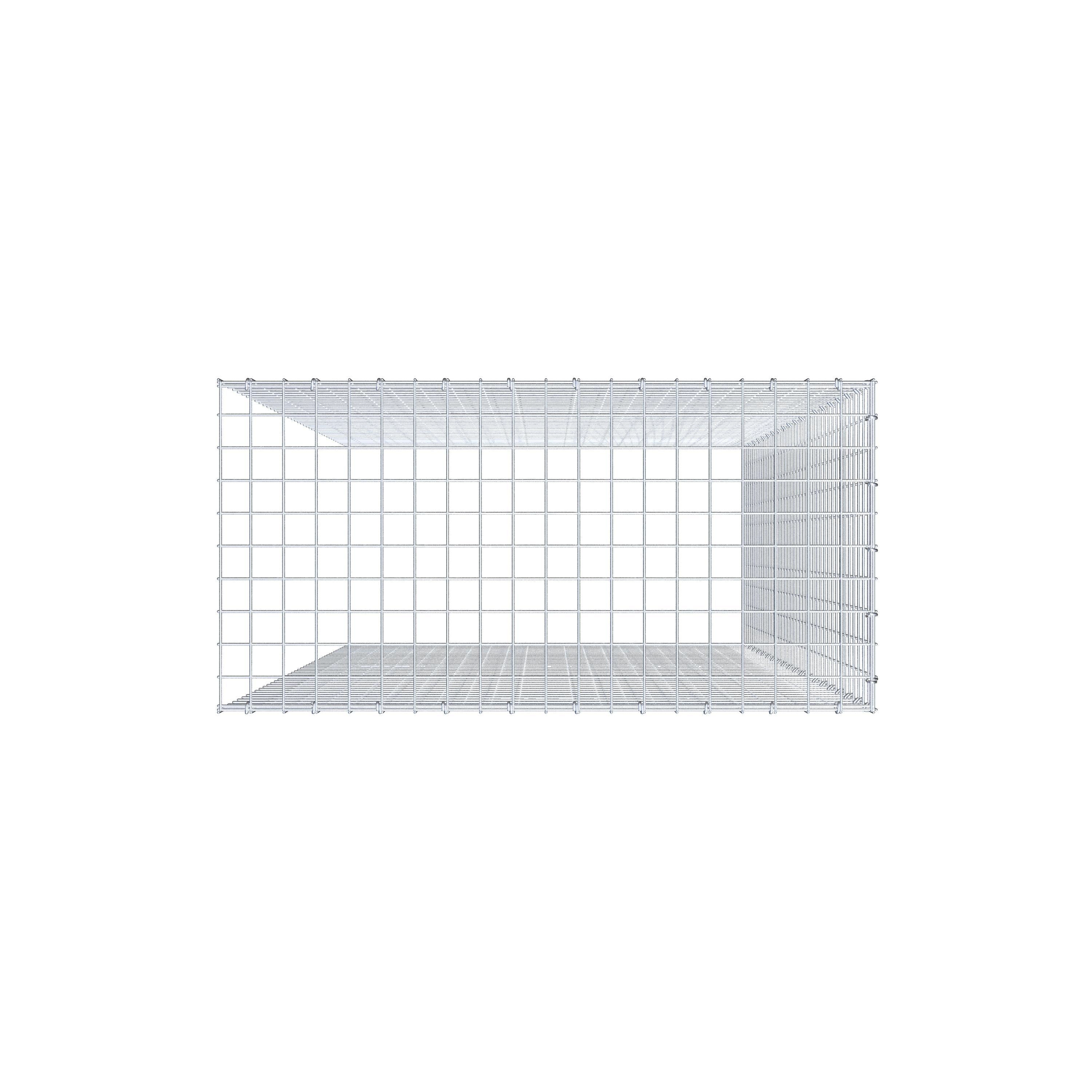 Monteret gabion type 4 200 cm x 100 cm x 50 cm (L x H x D), maskestørrelse 5 cm x 5 cm, C-ring