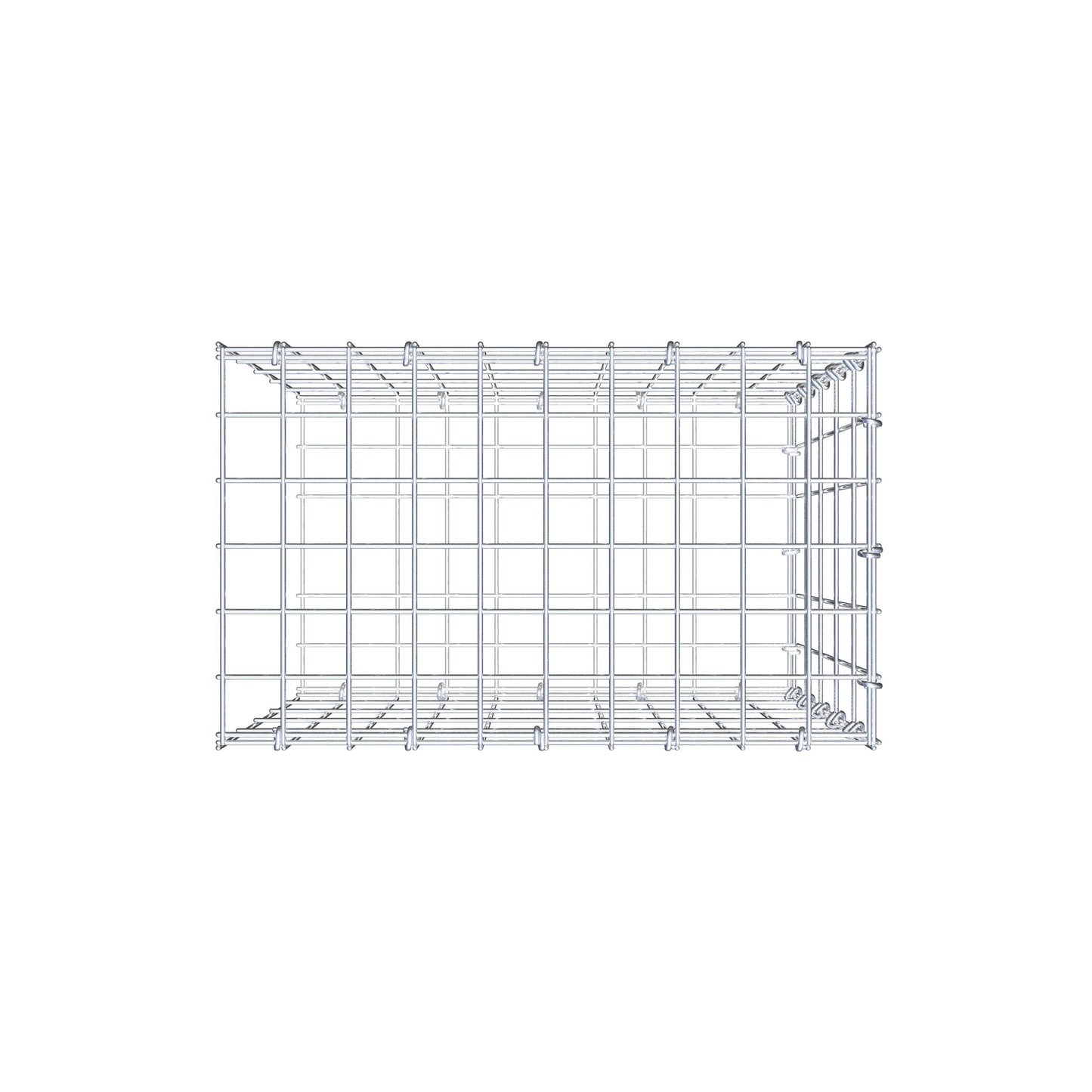 Monteret gabion type 2 50 cm x 50 cm x 30 cm, maskestørrelse 5 cm x 10 cm, C-ring