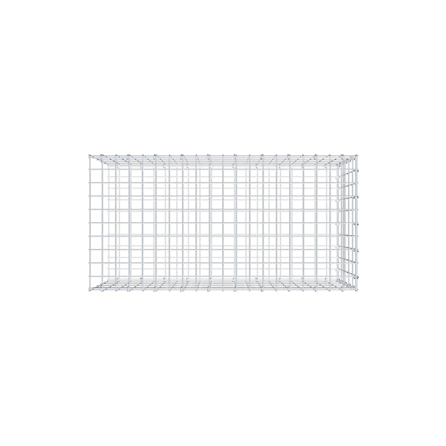 Mounted gabion type 2 100 cm x 50 cm x 50 cm, mesh size 5 cm x 10 cm, C-ring