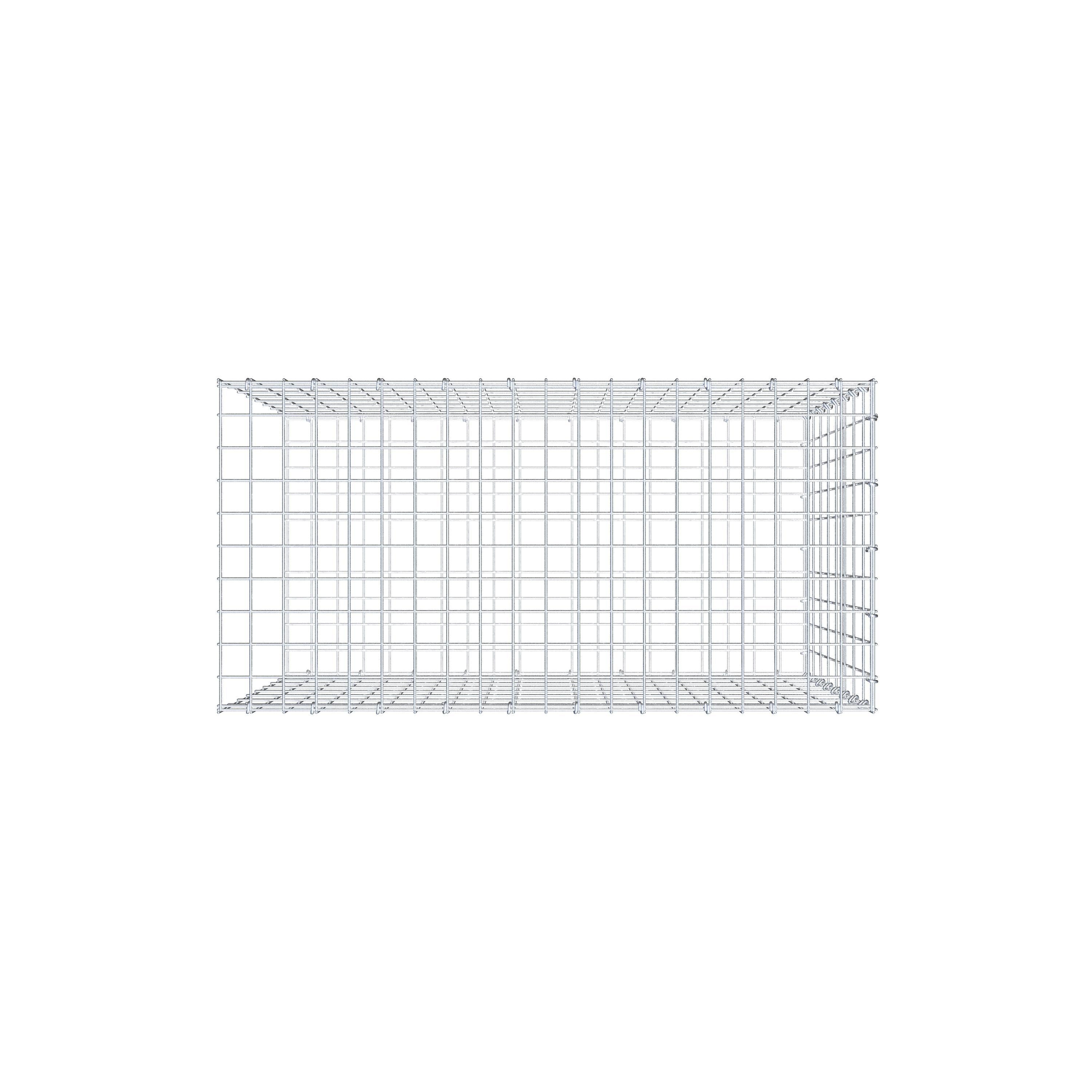 Anbaugabione Typ 2 100 cm x 80 cm x 50 cm, Maschenweite 5 cm x 10 cm, C-Ring