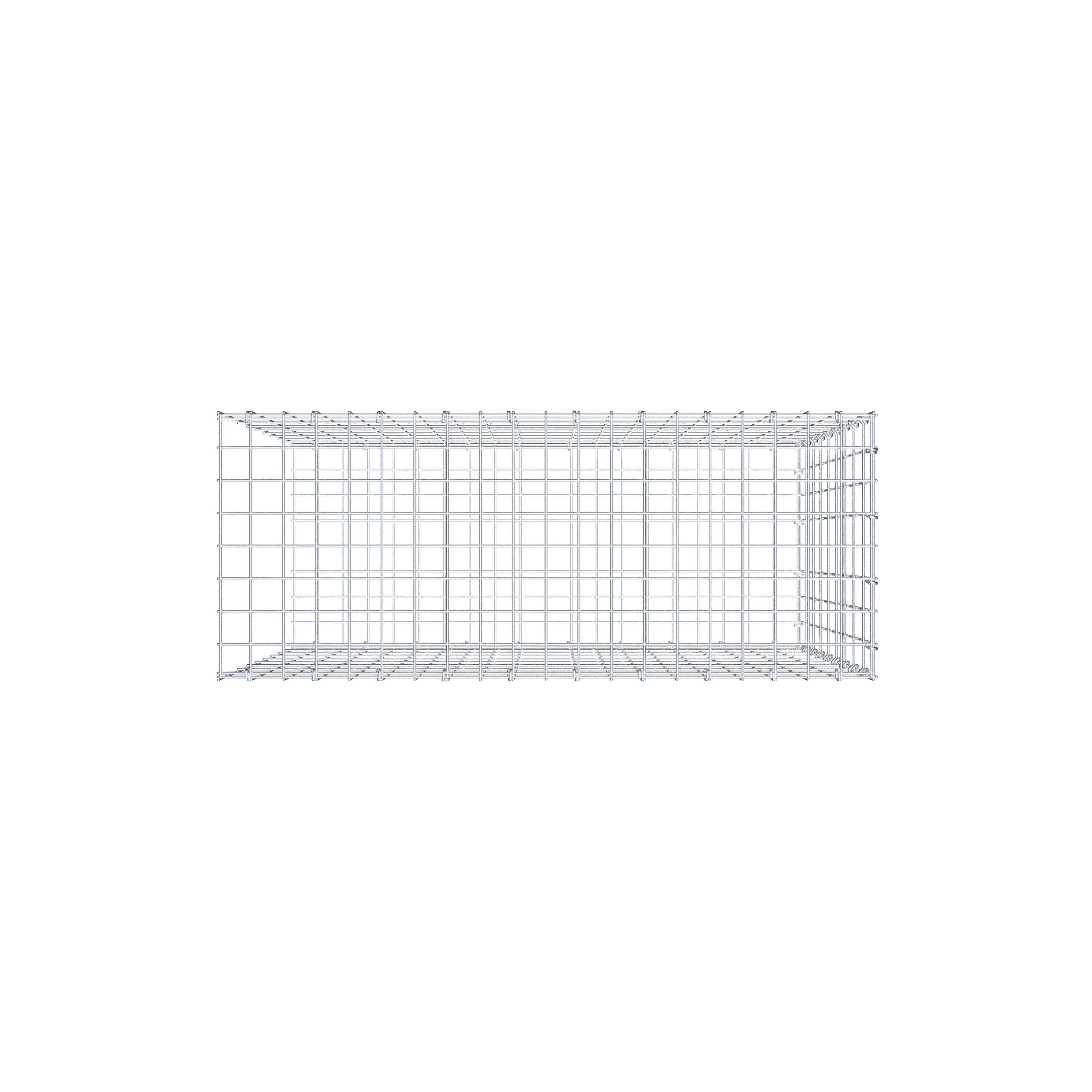 Mounted gabion type 2 100 cm x 90 cm x 40 cm, mesh size 5 cm x 10 cm, C-ring