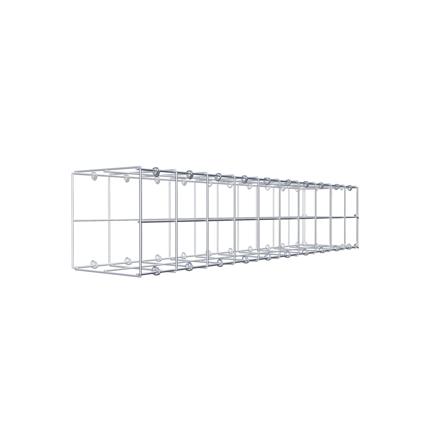 Fästbar gabion typ 2 100 cm x 20 cm x 20 cm (L x H x D), maskstorlek 10 cm x 10 cm, C-ring