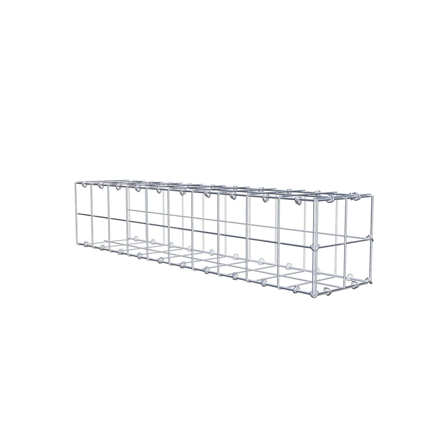 Fästbar gabion typ 2 100 cm x 20 cm x 20 cm (L x H x D), maskstorlek 10 cm x 10 cm, C-ring