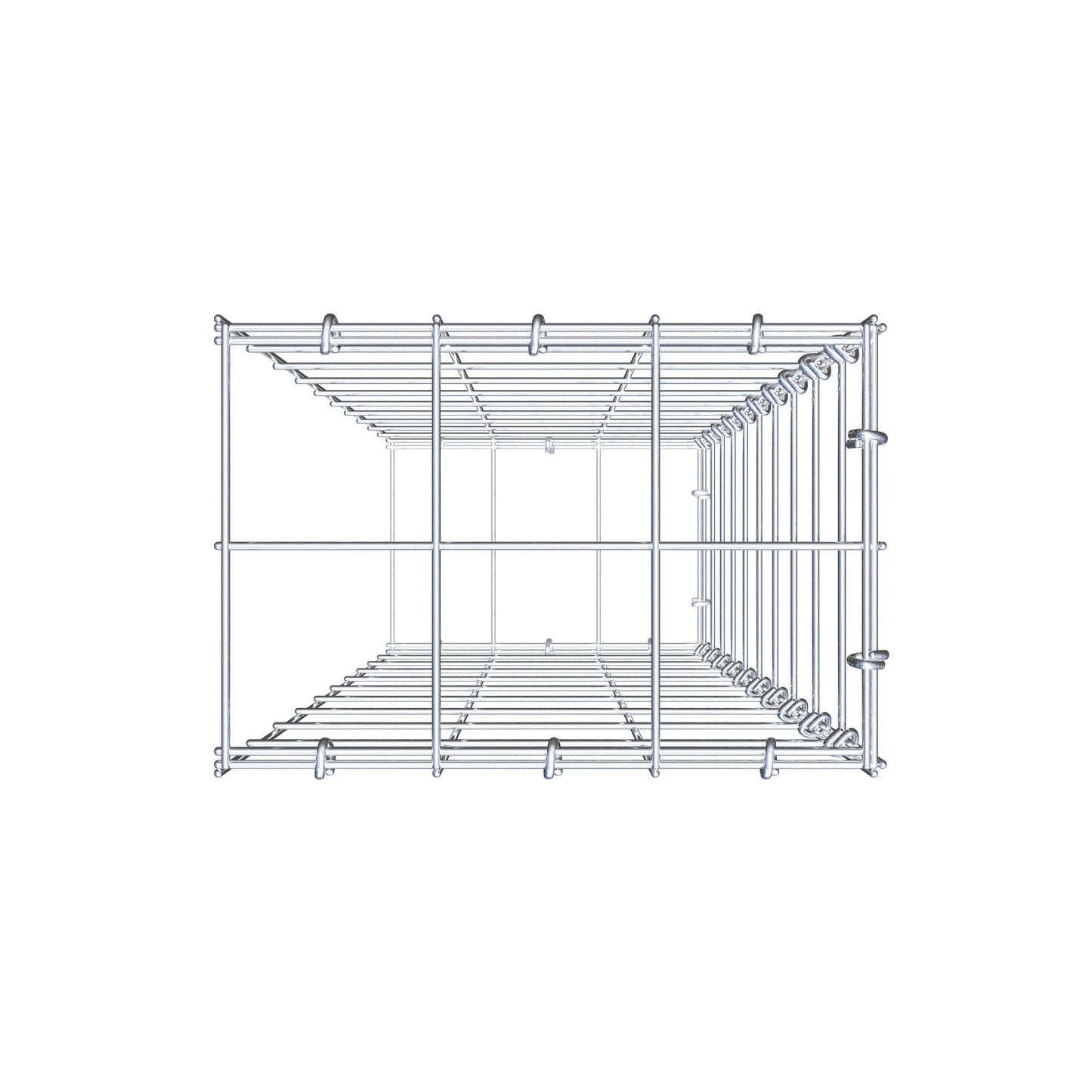 Anbaugabione Typ 2 100 cm x 30 cm x 20 cm (L x H x T), Maschenweite 10 cm x 10 cm, C-Ring