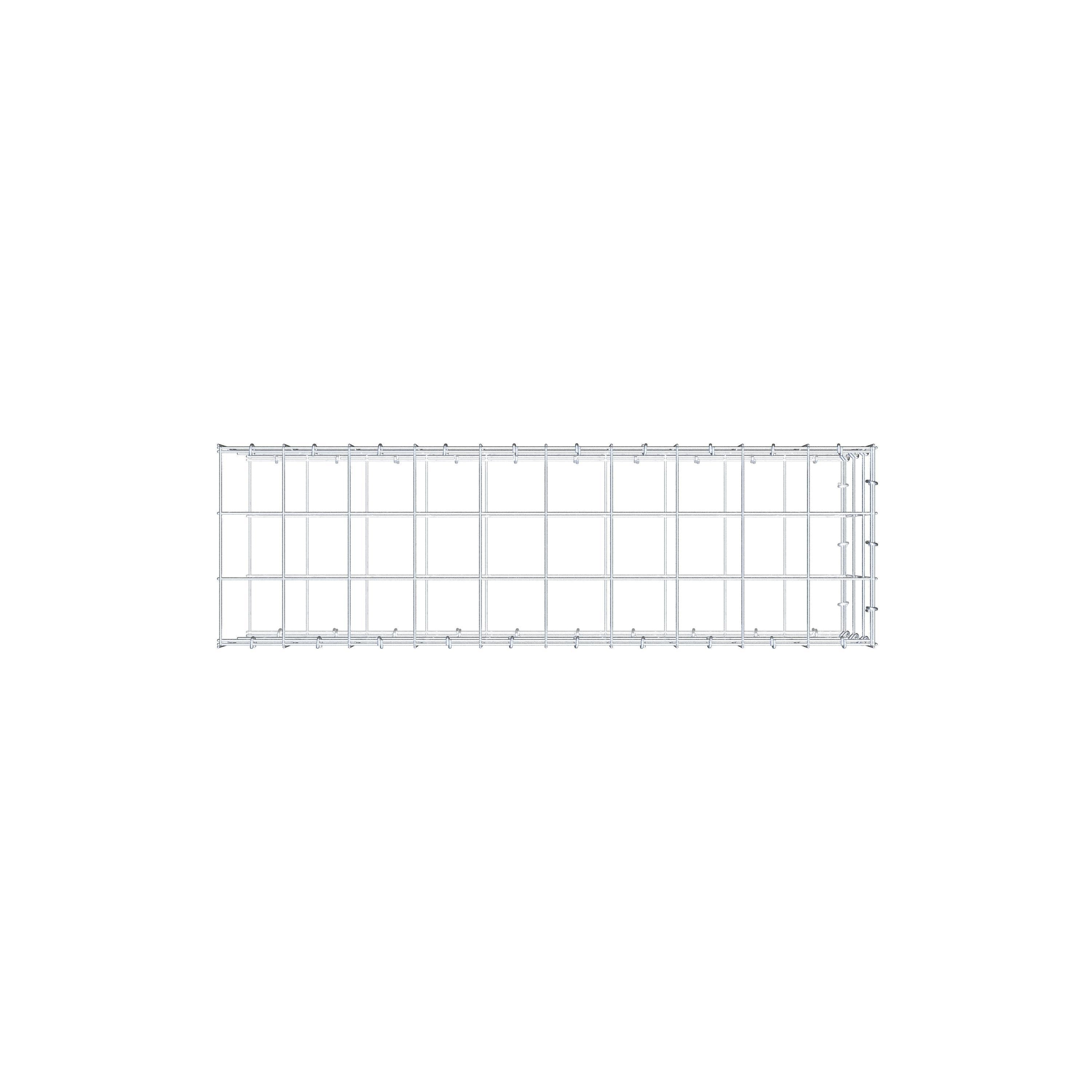 Monteret gabion type 2 100 cm x 30 cm x 30 cm (L x H x D), maskestørrelse 10 cm x 10 cm, C-ring