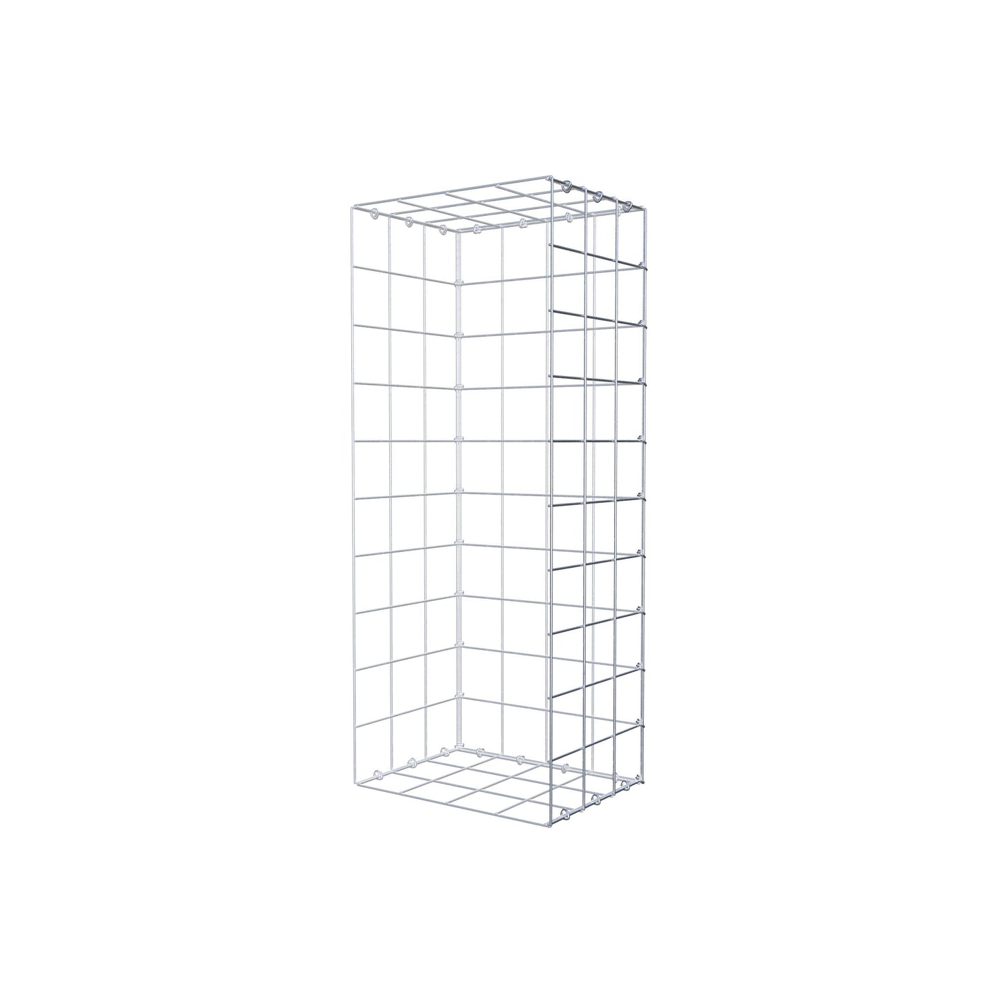Typ 2 påbyggnadsgabion 100 cm x 30 cm x 40 cm (L x H x D), maskstorlek 10 cm x 10 cm, C-ring