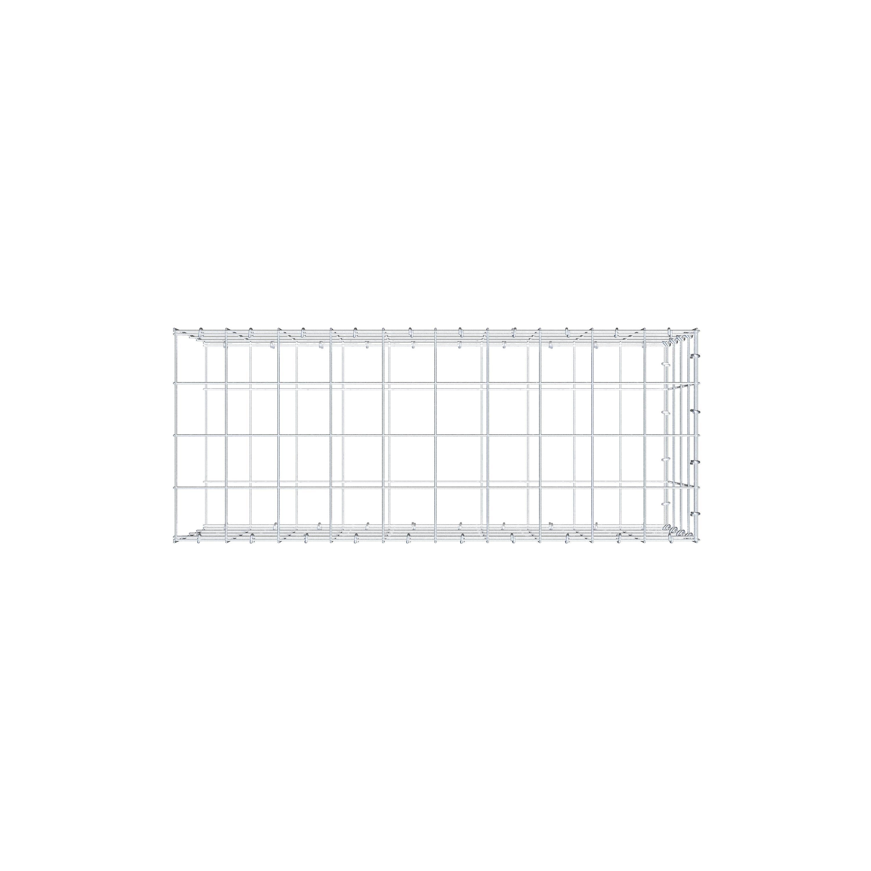 Gabbione aggiuntivo di tipo 2 100 cm x 40 cm x 40 cm (L x H x P), maglia 10 cm x 10 cm, anello a C