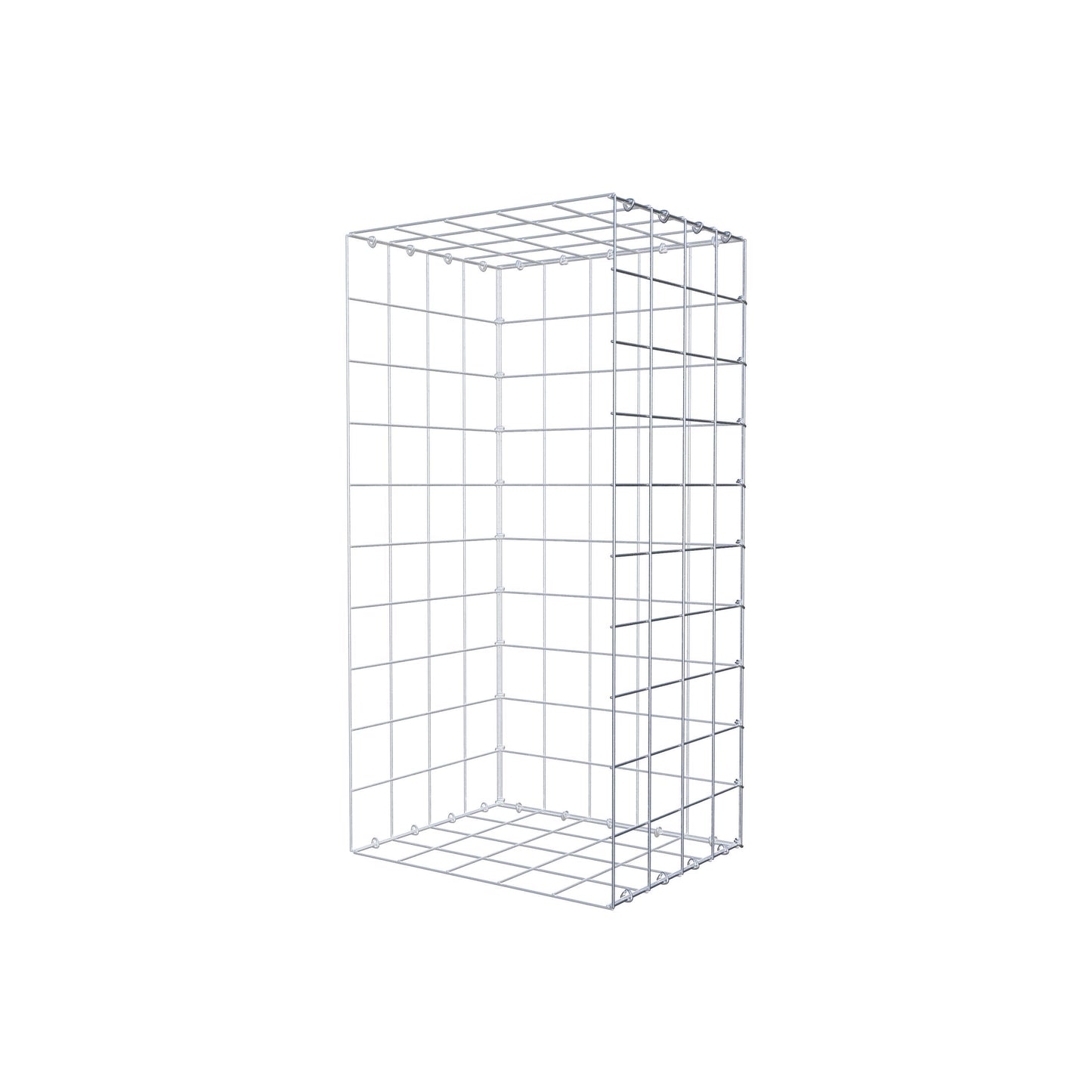 Monteret gabion type 2 100 cm x 40 cm x 50 cm (L x H x D), maskestørrelse 10 cm x 10 cm, C-ring
