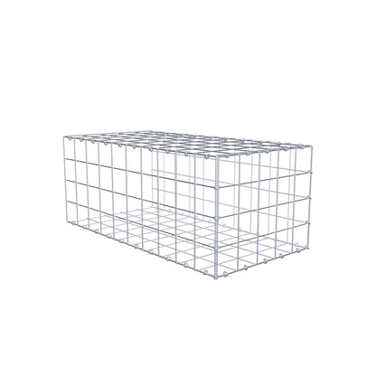 Monteret gabion type 2 100 cm x 40 cm x 50 cm (L x H x D), maskestørrelse 10 cm x 10 cm, C-ring