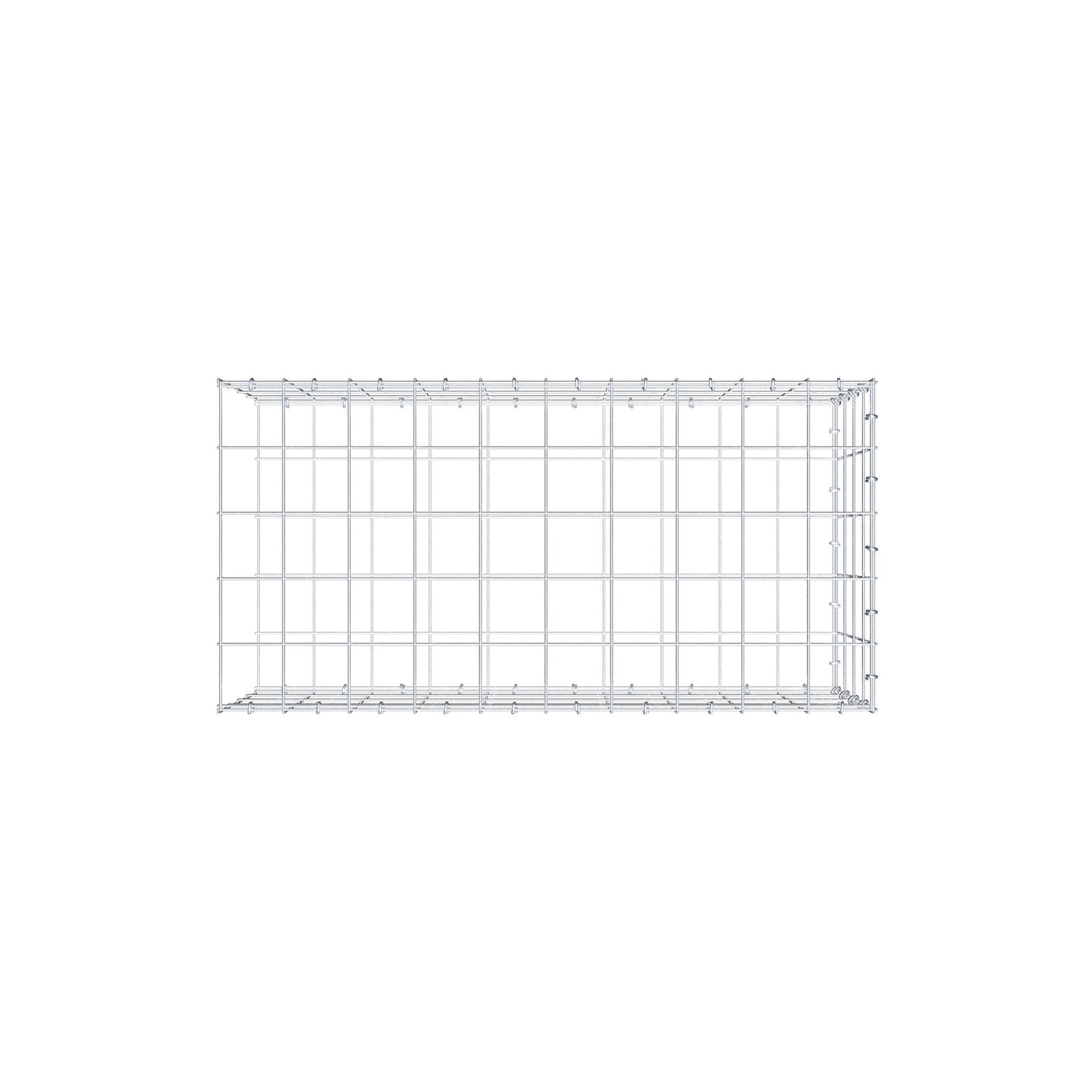 Monteret gabion type 2 100 cm x 40 cm x 50 cm (L x H x D), maskestørrelse 10 cm x 10 cm, C-ring