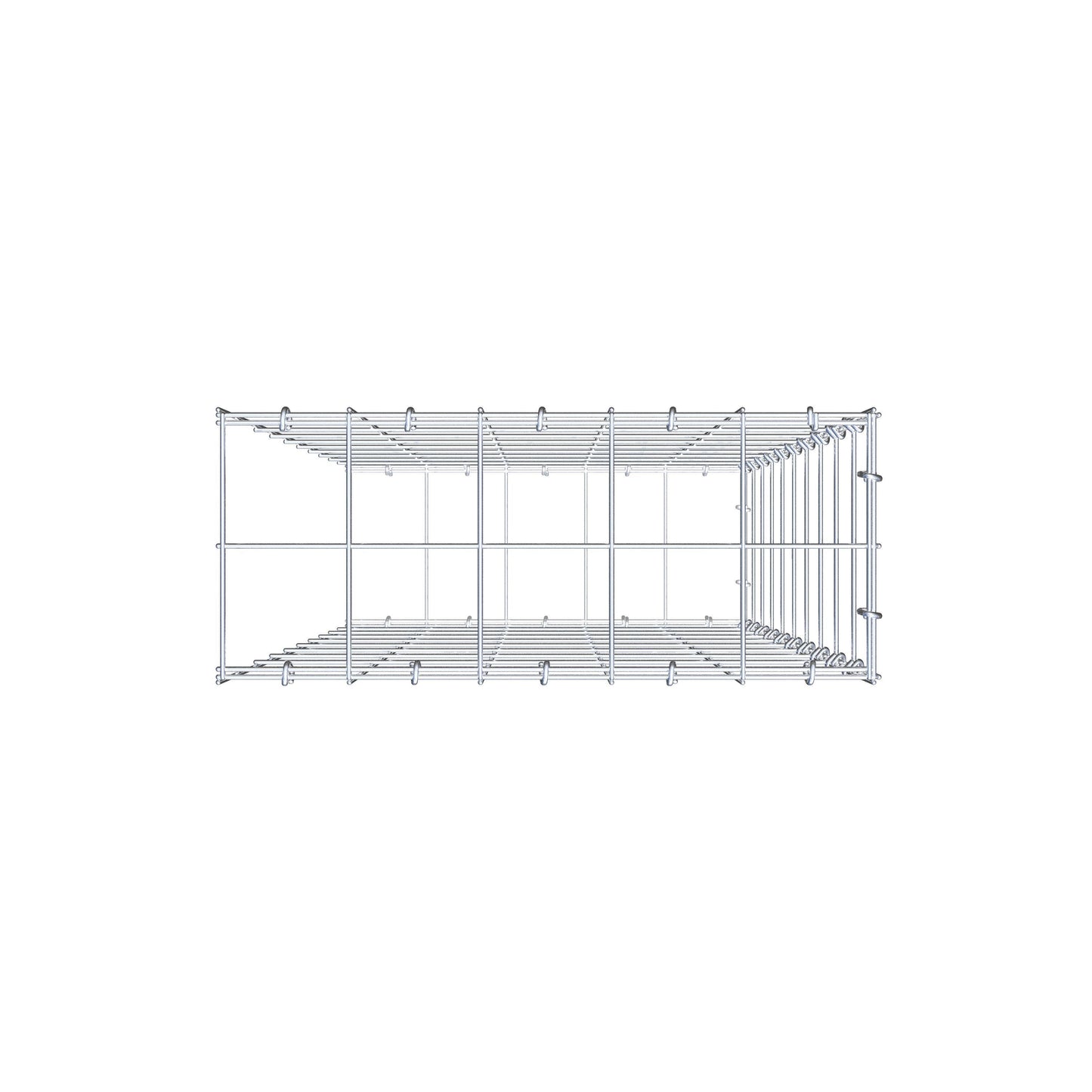 Monteret gabion type 2 100 cm x 50 cm x 20 cm (L x H x D), maskestørrelse 10 cm x 10 cm, C-ring