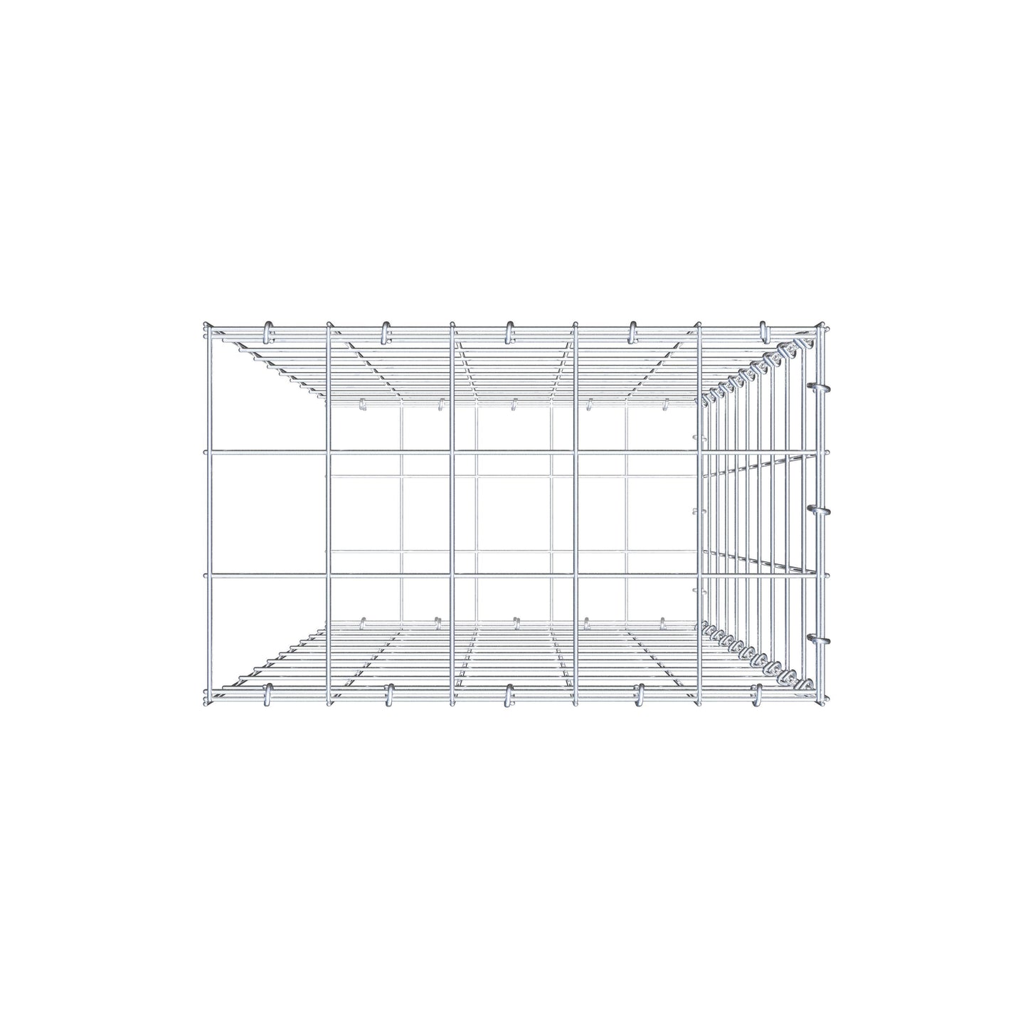 Anbaugabione Typ 2 100 cm x 50 cm x 30 cm (L x H x T), Maschenweite 10 cm x 10 cm, C-Ring