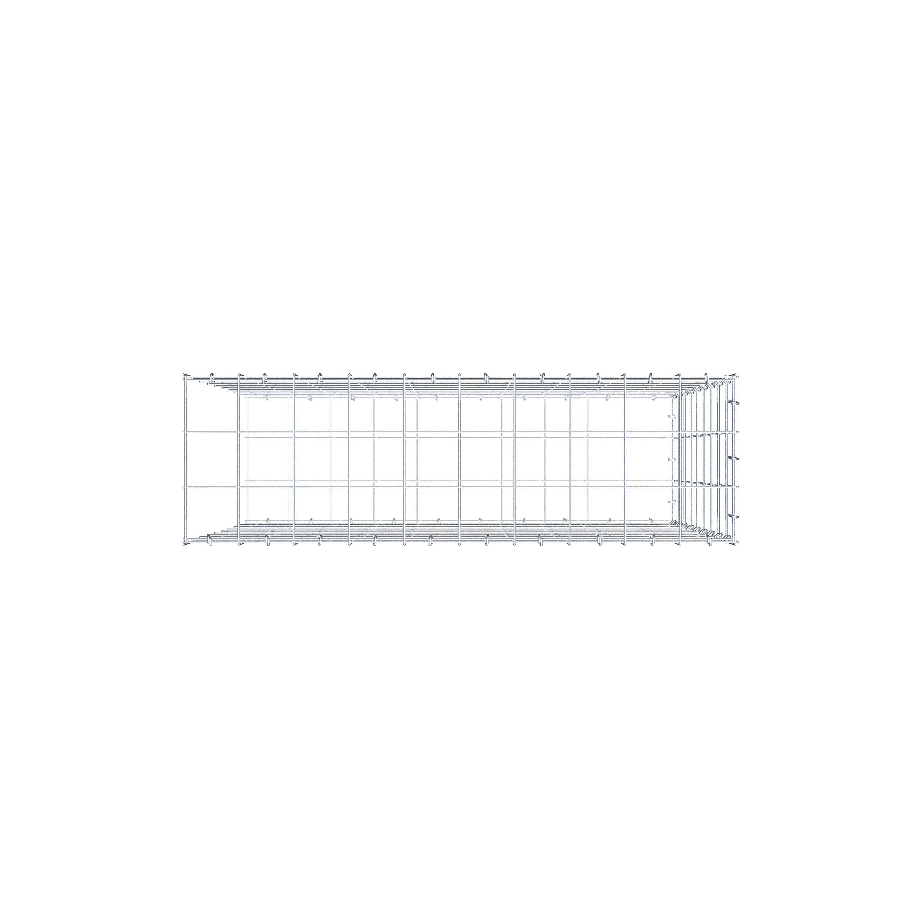 Anbaugabione Typ 2 100 cm x 90 cm x 30 cm (L x H x T), Maschenweite 10 cm x 10 cm, C-Ring