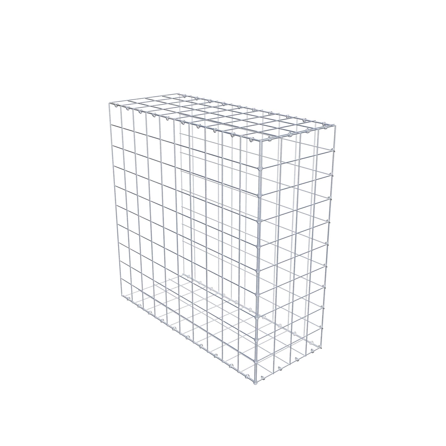 Monteret gabion type 2 100 cm x 100 cm x 40 cm (L x H x D), maskestørrelse 10 cm x 10 cm, C-ring