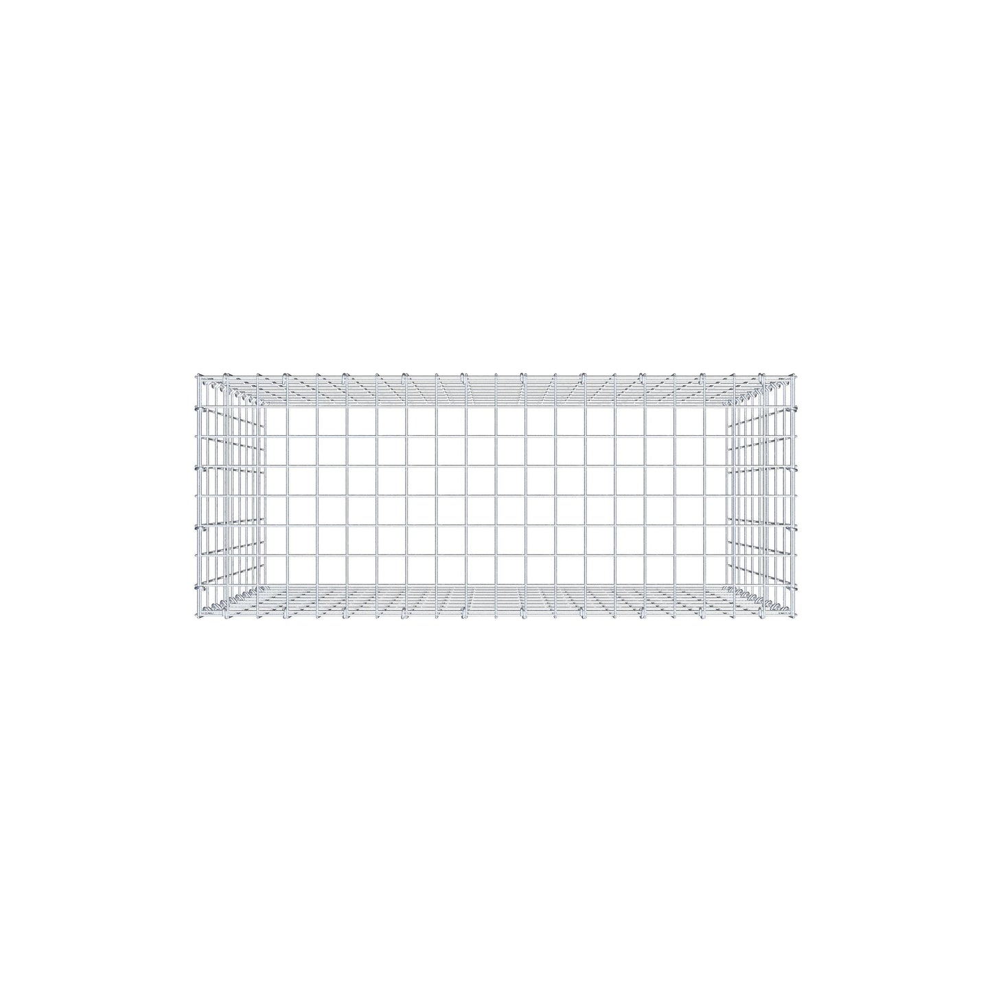 Monteret gabion type 3 100 cm x 90 cm x 40 cm (L x H x D), maskestørrelse 5 cm x 10 cm, C-ring