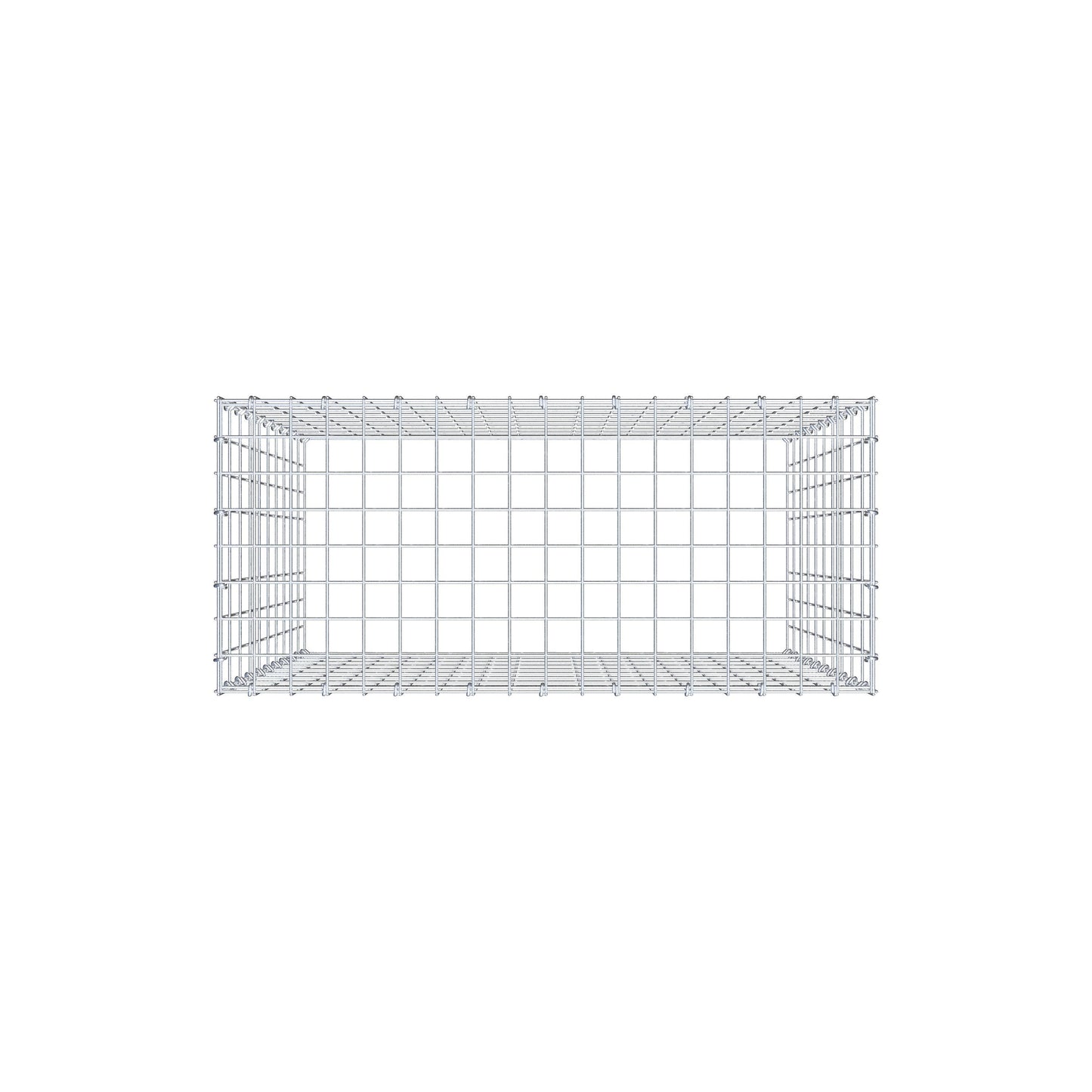 Monteret gabion type 3 100 cm x 90 cm x 40 cm (L x H x D), maskestørrelse 5 cm x 10 cm, C-ring