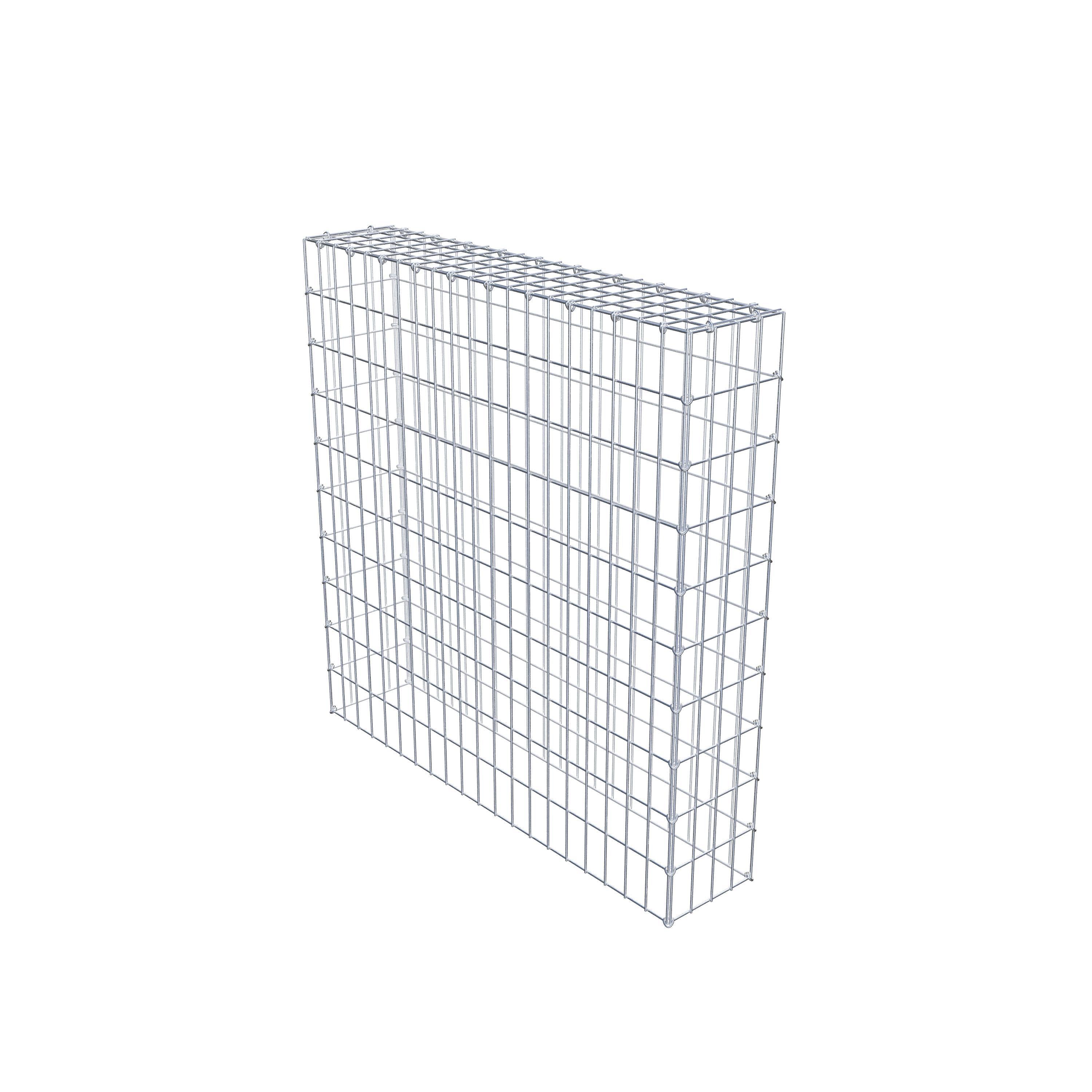 Monteret gabion type 3 100 cm x 100 cm x 20 cm (L x H x D), maskestørrelse 5 cm x 10 cm, C-ring