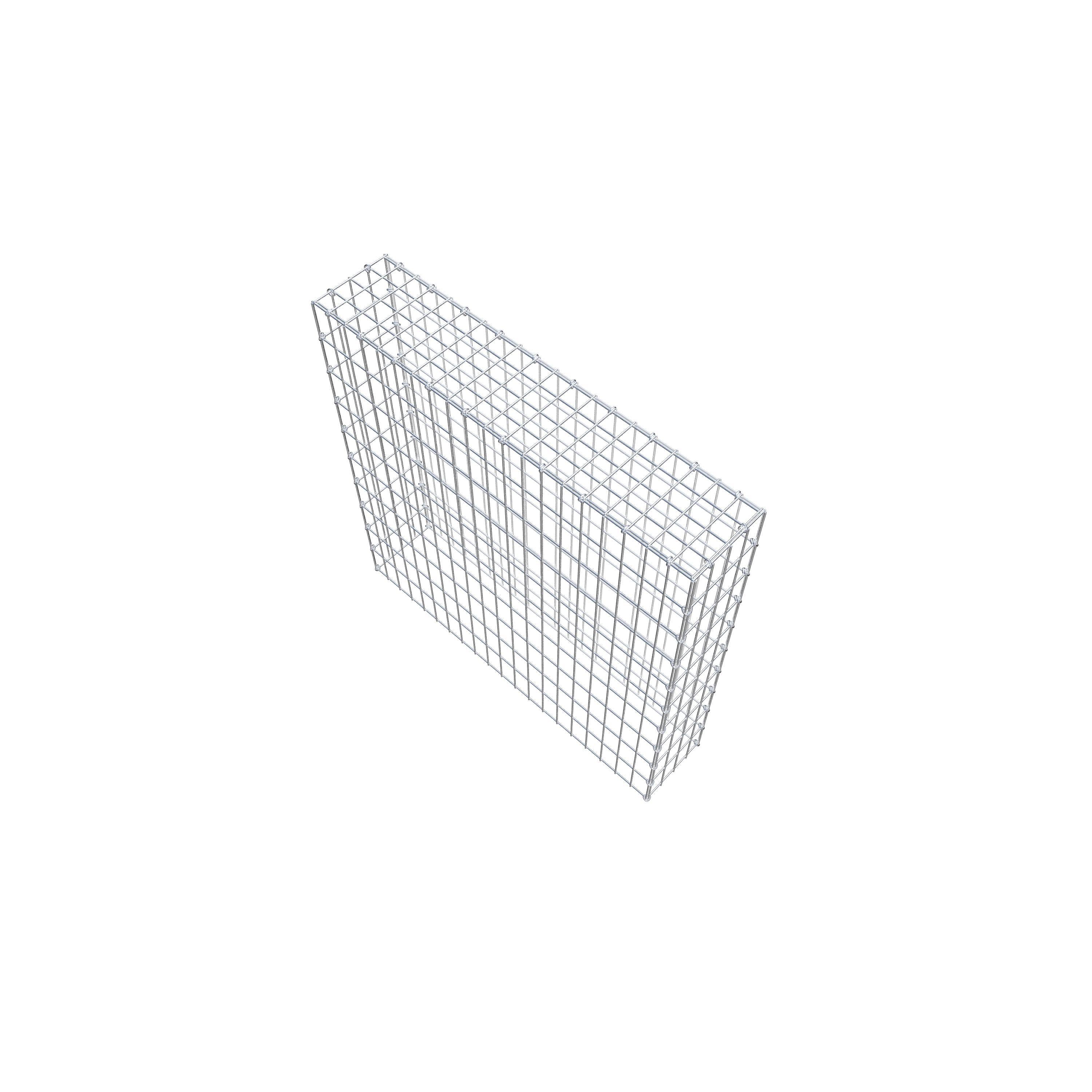 Monteret gabion type 3 100 cm x 100 cm x 20 cm (L x H x D), maskestørrelse 5 cm x 10 cm, C-ring