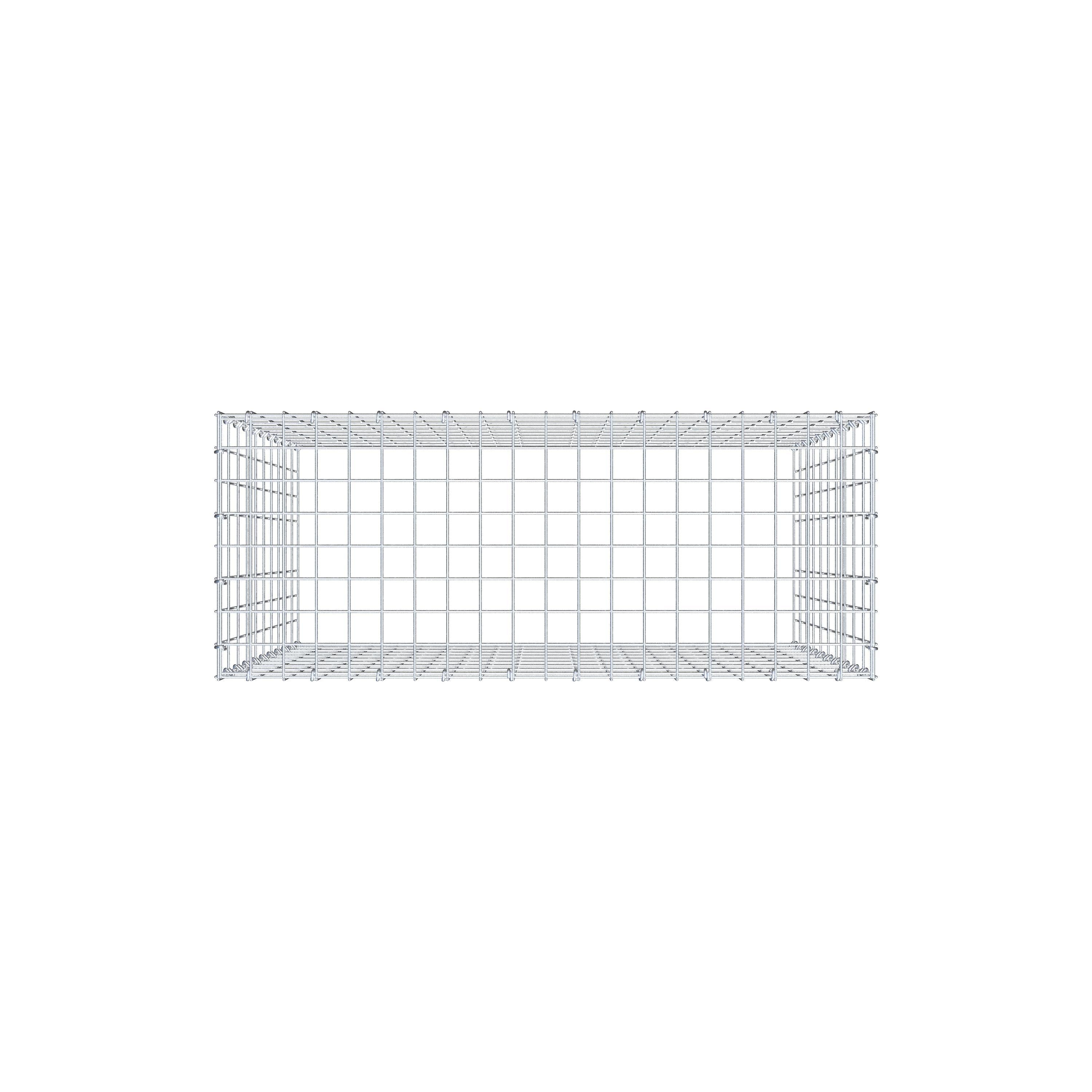 Mounted gabion type 3 100 cm x 100 cm x 40 cm (L x H x D), mesh size 5 cm x 10 cm, C-ring