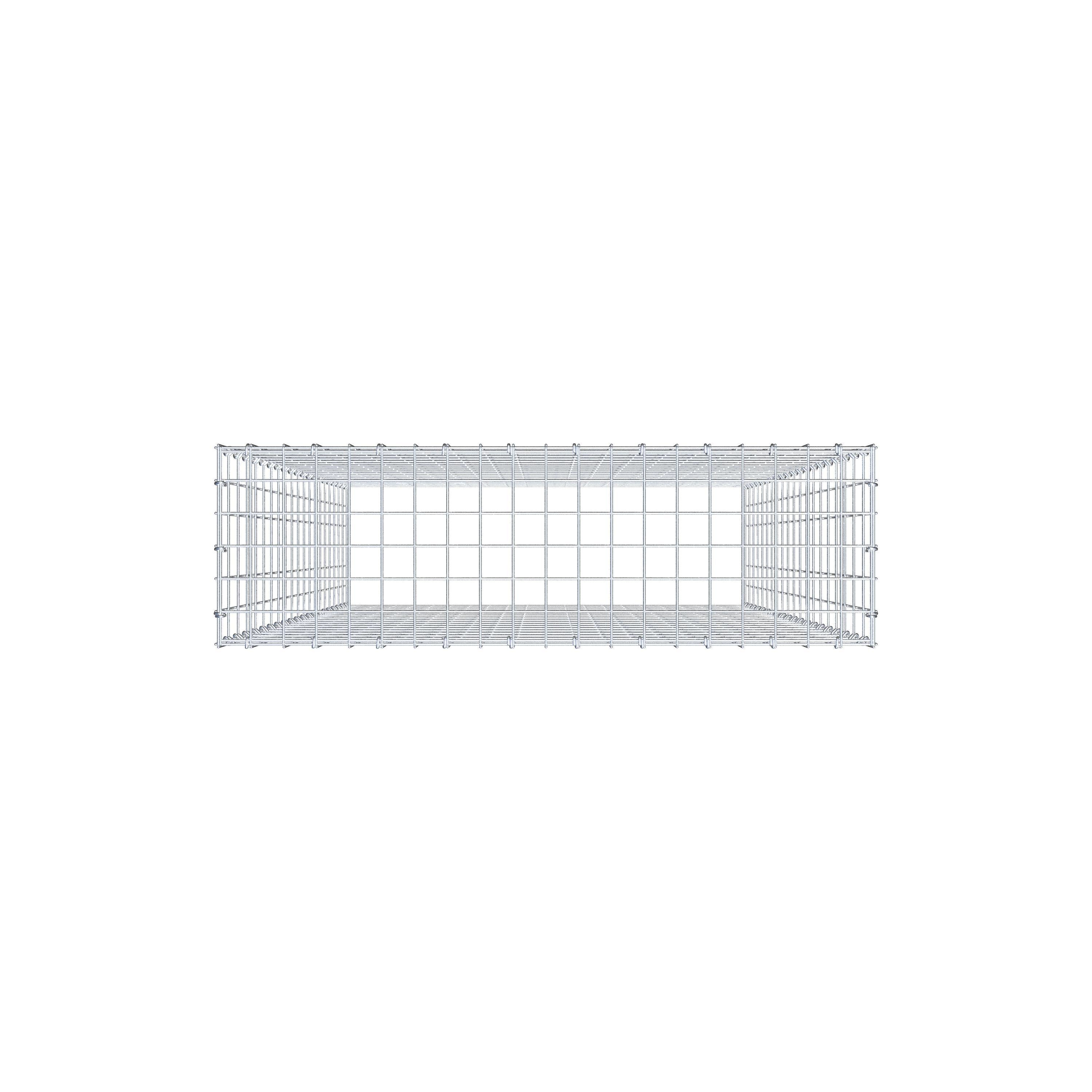 Monteret gabion type 3 200 cm x 100 cm x 30 cm (L x H x D), maskestørrelse 5 cm x 10 cm, C-ring