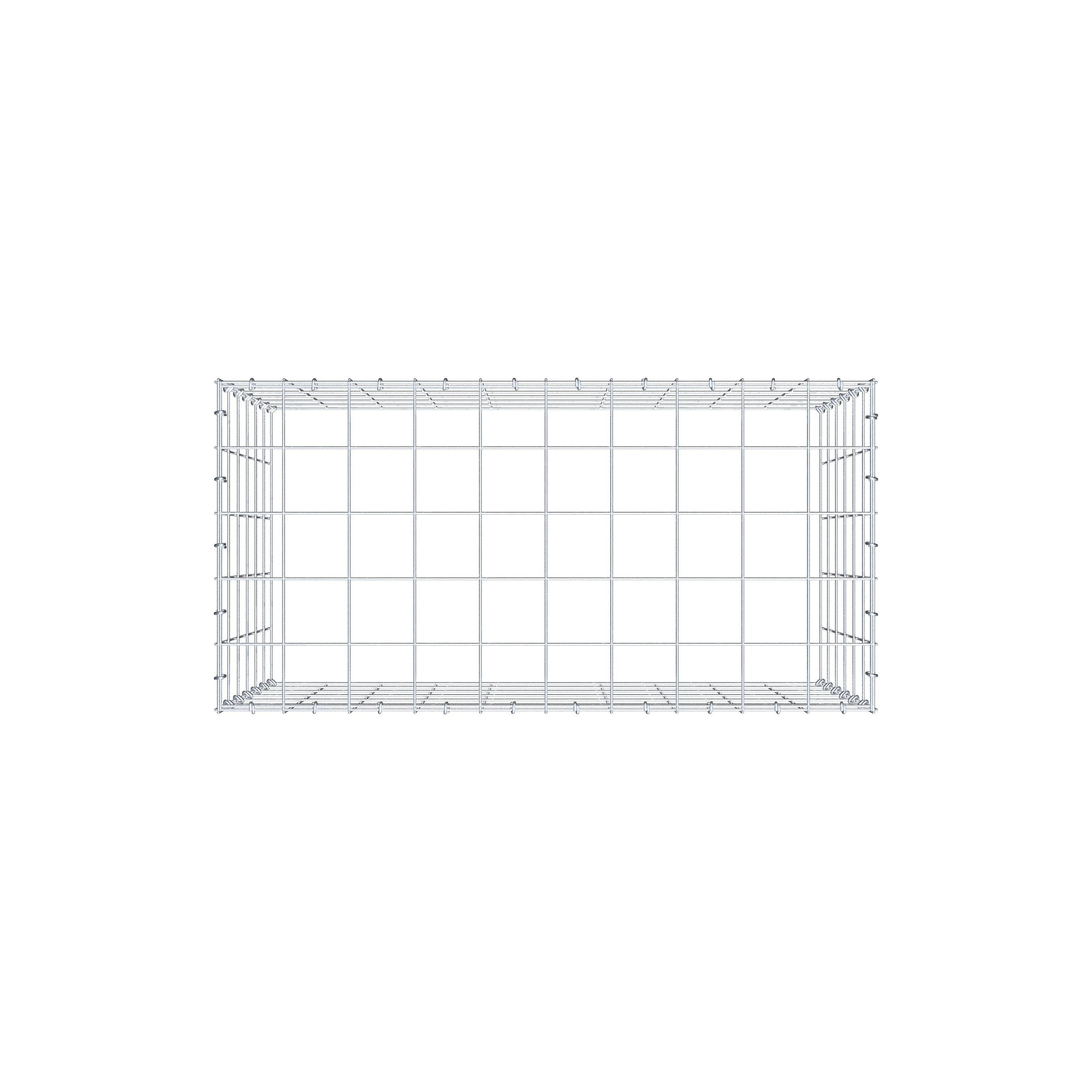 Anbaugabione Typ 3 100 cm x 60 cm x 50 cm (L x H x T), Maschenweite 10 cm x 10 cm, C-Ring