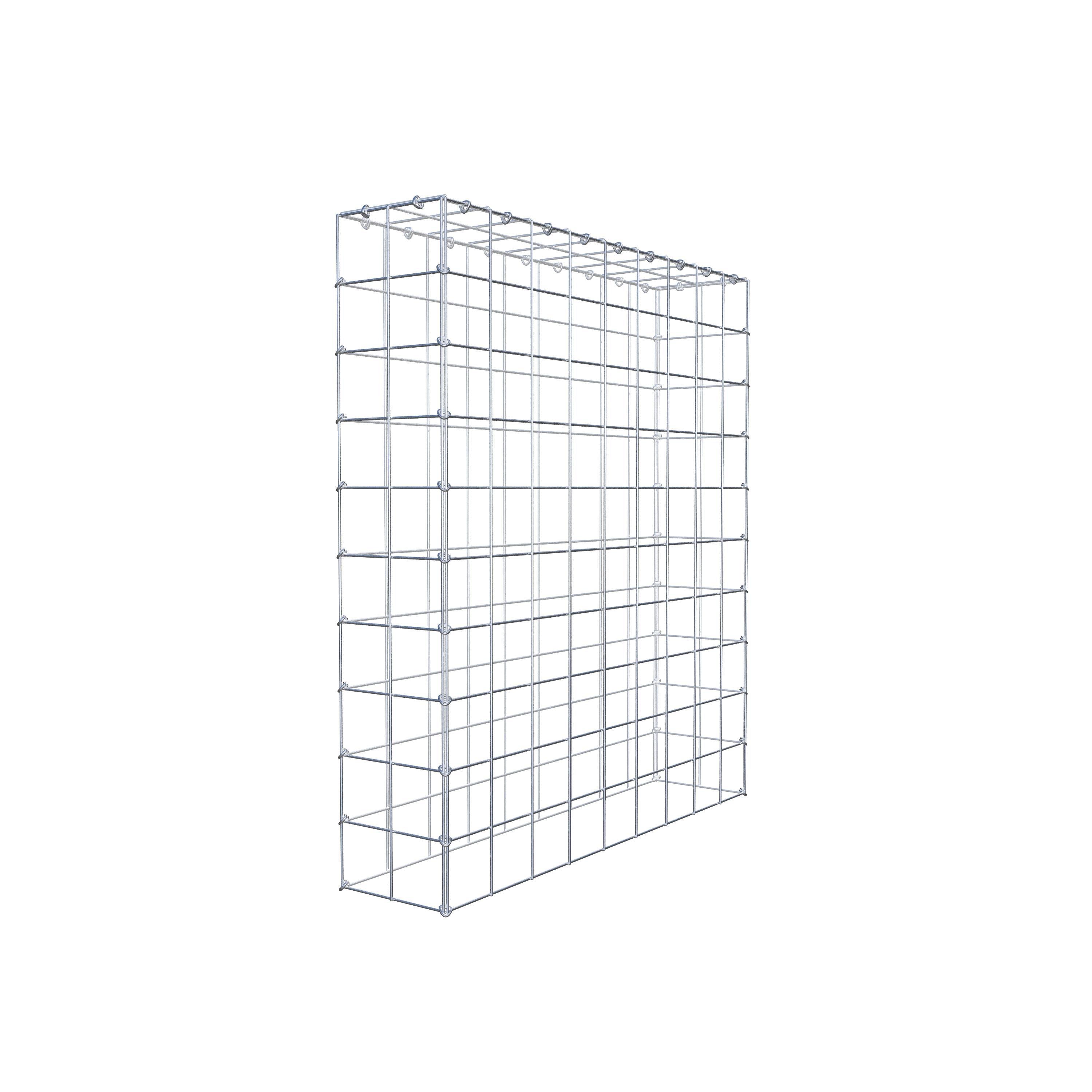 Monteret gabion type 3 100 cm x 90 cm x 20 cm (L x H x D), maskestørrelse 10 cm x 10 cm, C-ring