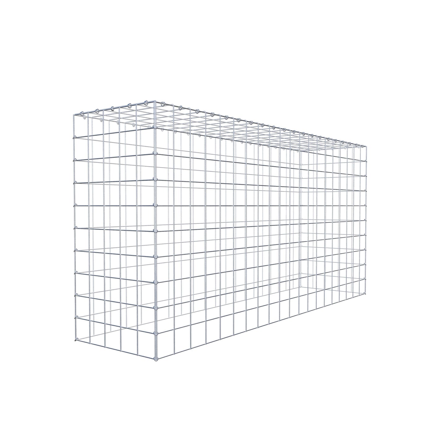 Monteret gabion type 3 200 cm x 100 cm x 50 cm (L x H x D), maskestørrelse 10 cm x 10 cm, C-ring