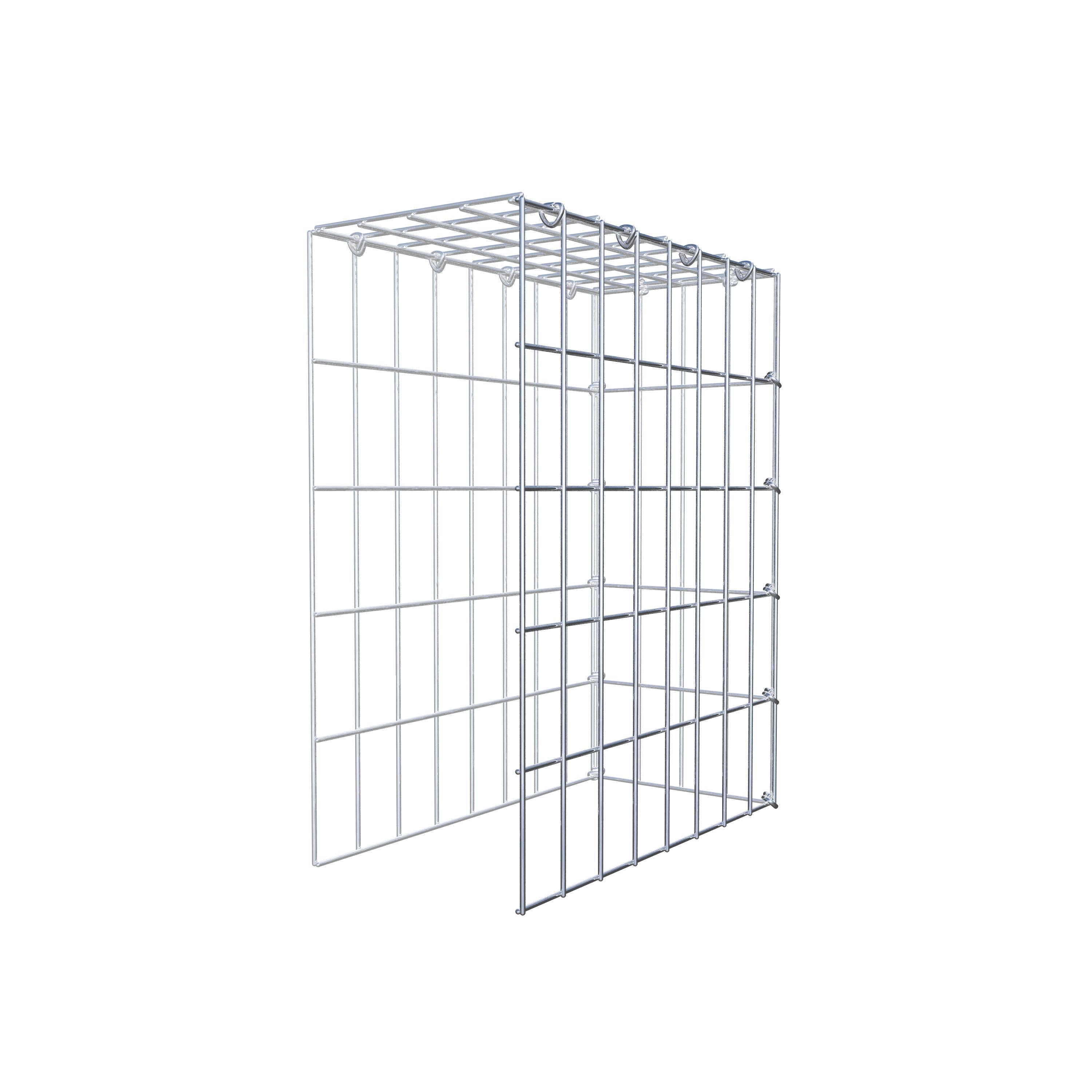 Mounted gabion type 4 50 cm x 40 cm x 20 cm (L x H x D), mesh size 5 cm x 10 cm, C-ring