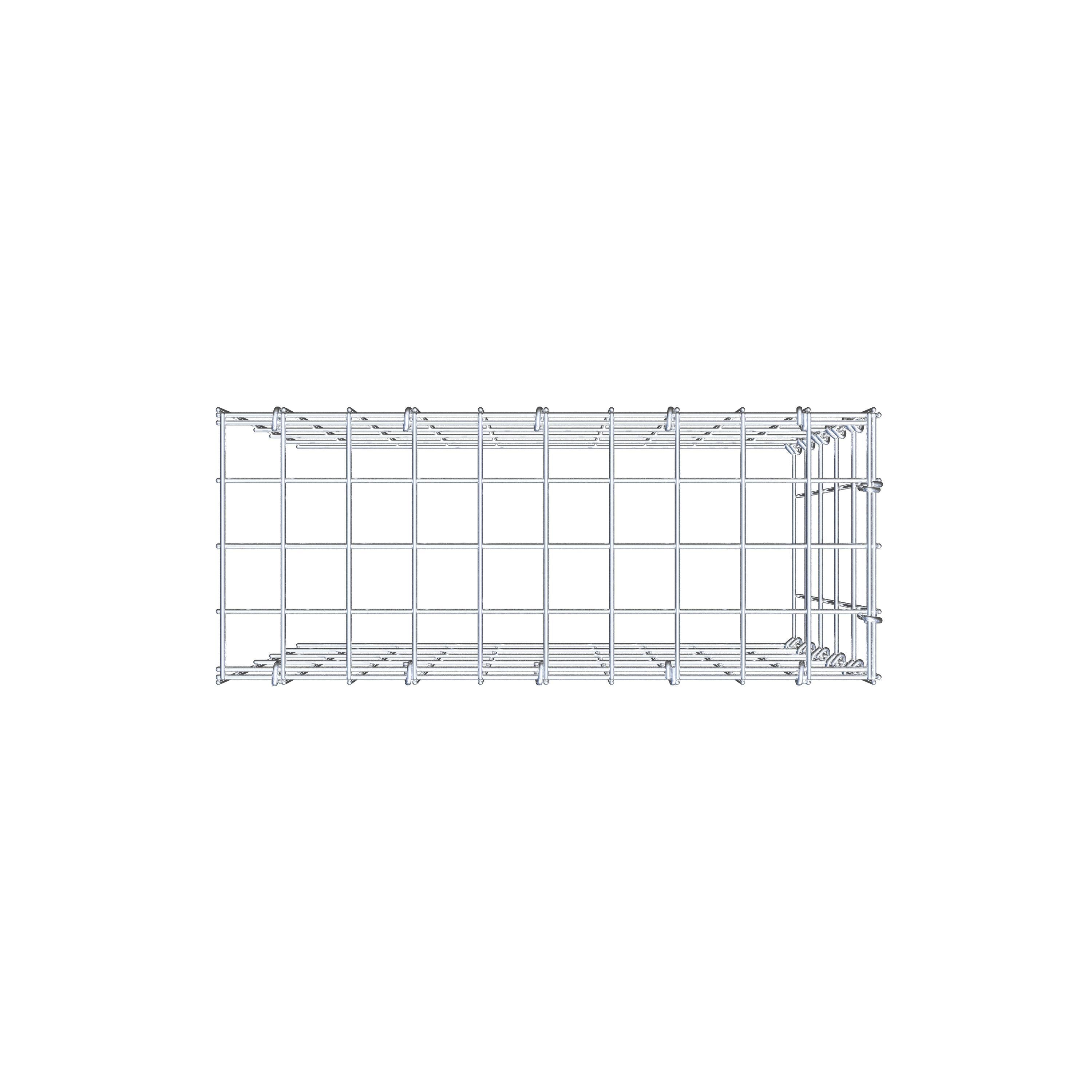 Monteret gabion type 4 50 cm x 50 cm x 20 cm (L x H x D), maskestørrelse 5 cm x 10 cm, C-ring