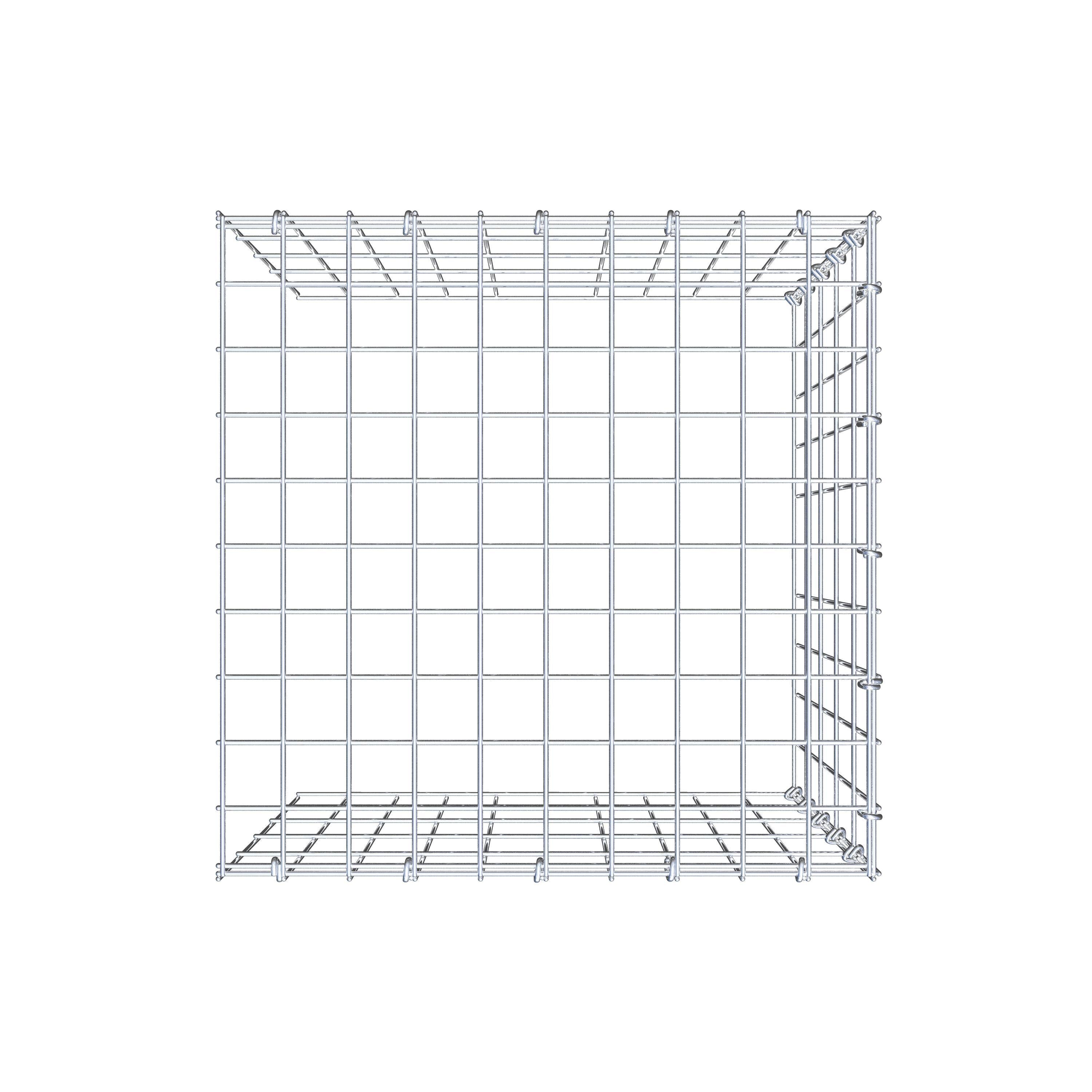 Mounted gabion type 4 50 cm x 50 cm x 50 cm (L x H x D), mesh size 5 cm x 10 cm, C-ring