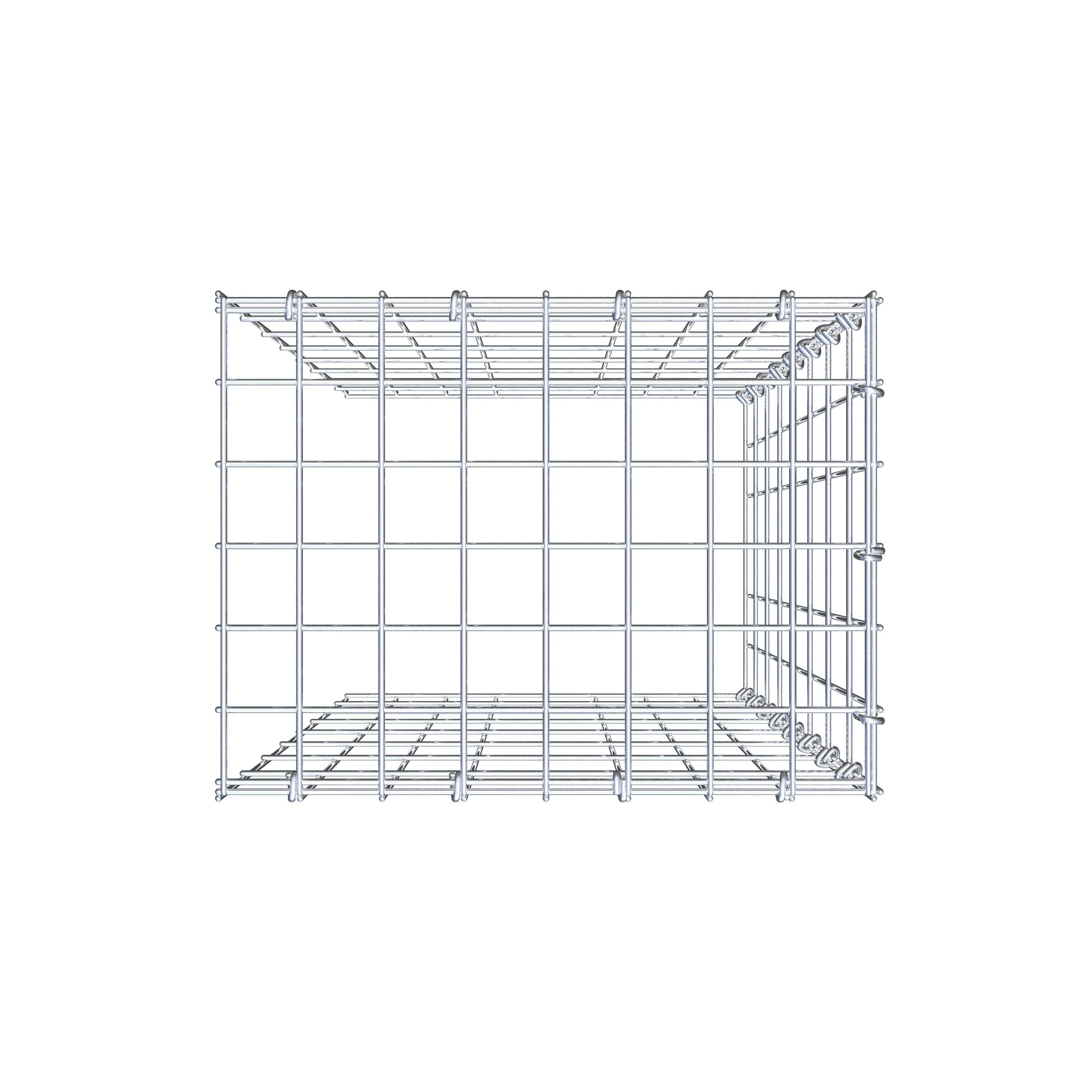 Mounted gabion type 4 80 cm x 40 cm x 30 cm (L x H x D), mesh size 5 cm x 10 cm, C-ring