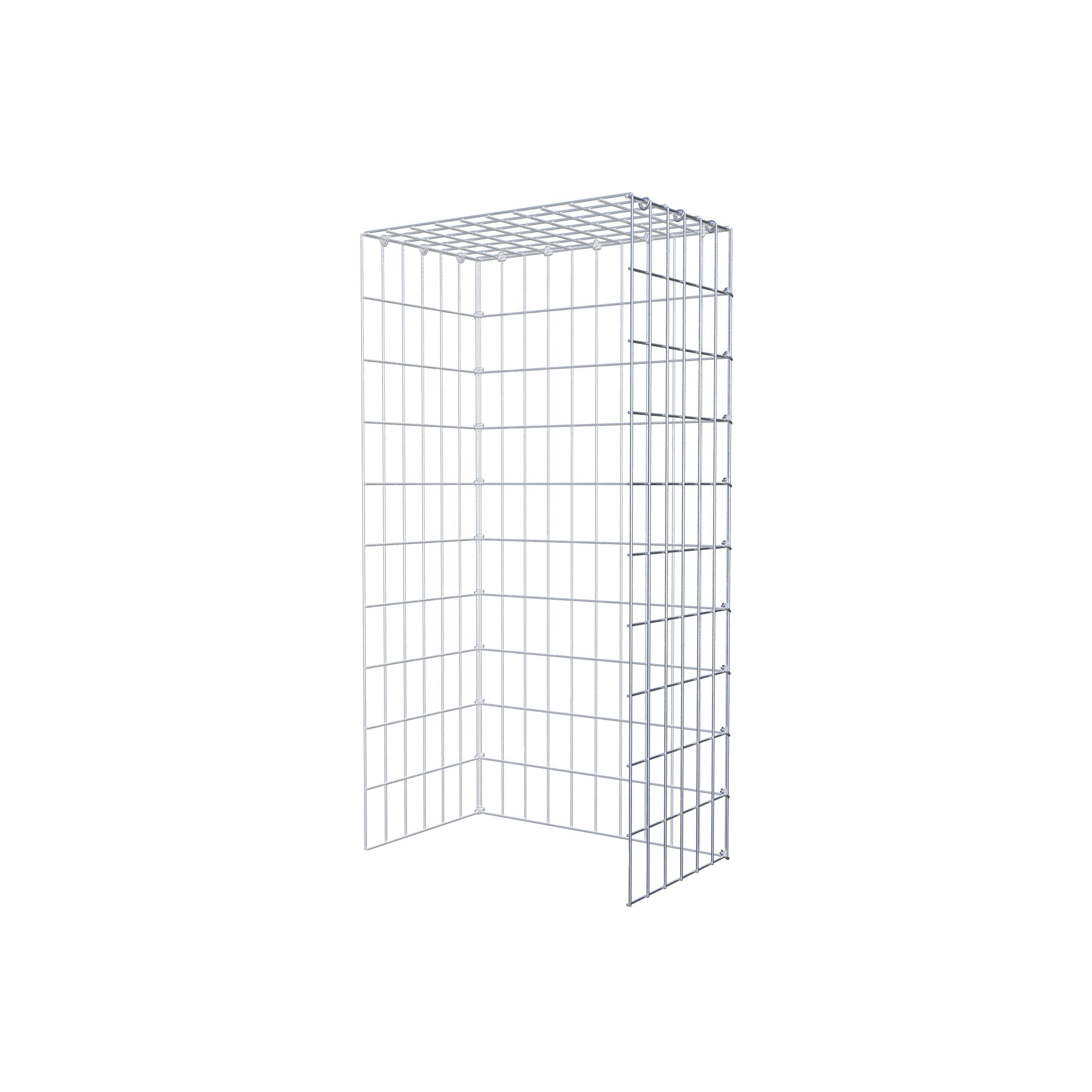 Monteret gabion type 4 100 cm x 30 cm x 50 cm (L x H x D), maskestørrelse 5 cm x 10 cm, C-ring