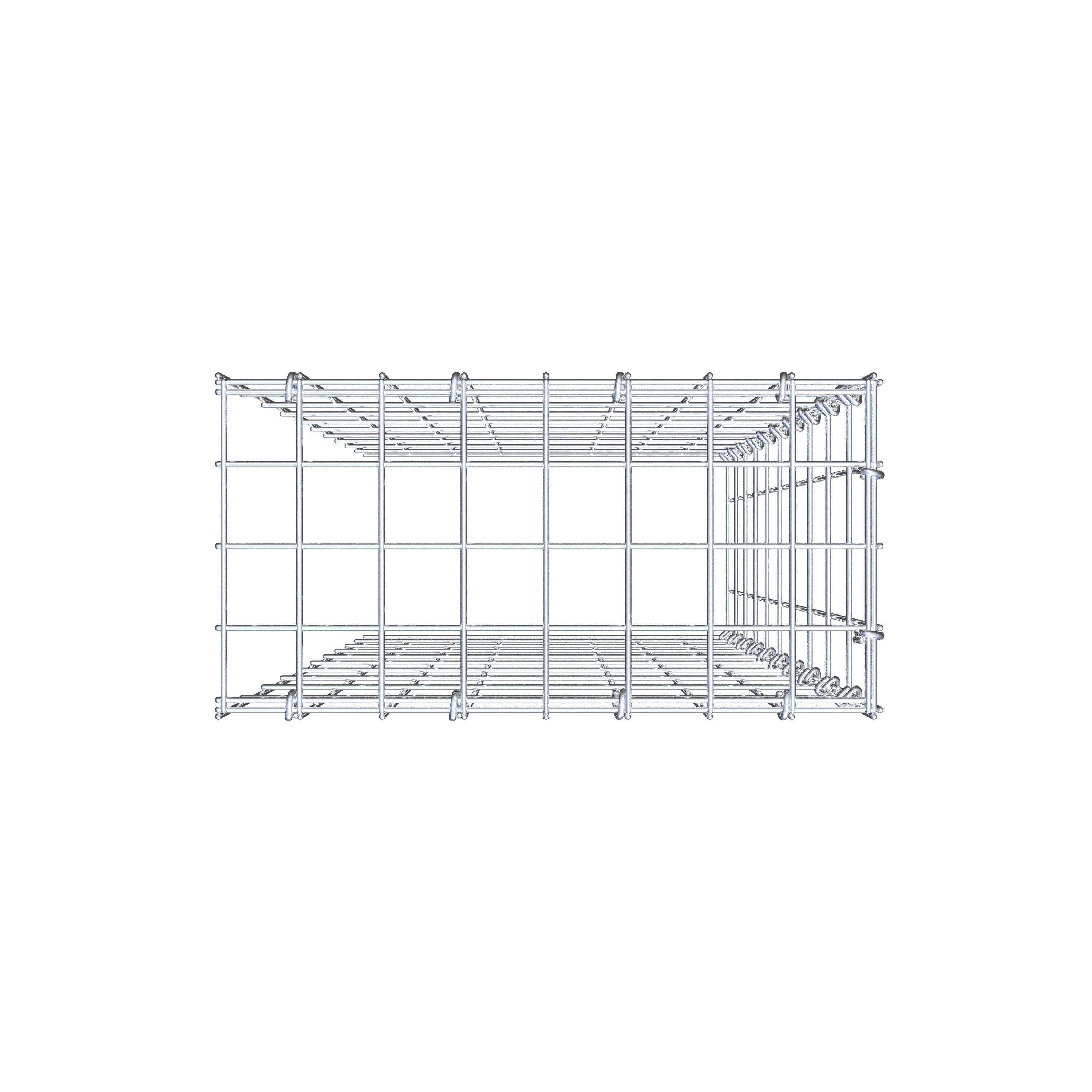 Anbaugabione Typ 4 100 cm x 40 cm x 20 cm (L x H x T), Maschenweite 5 cm x 10 cm, C-Ring