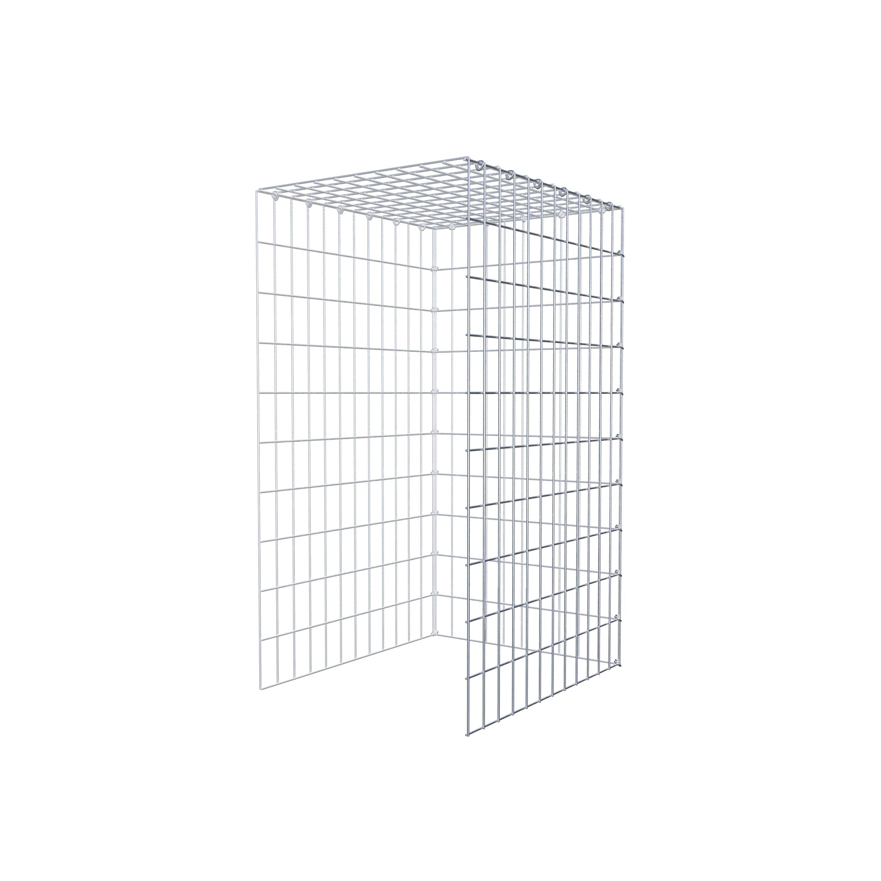 Monteret gabion type 4 100 cm x 60 cm x 50 cm (L x H x D), maskestørrelse 5 cm x 10 cm, C-ring