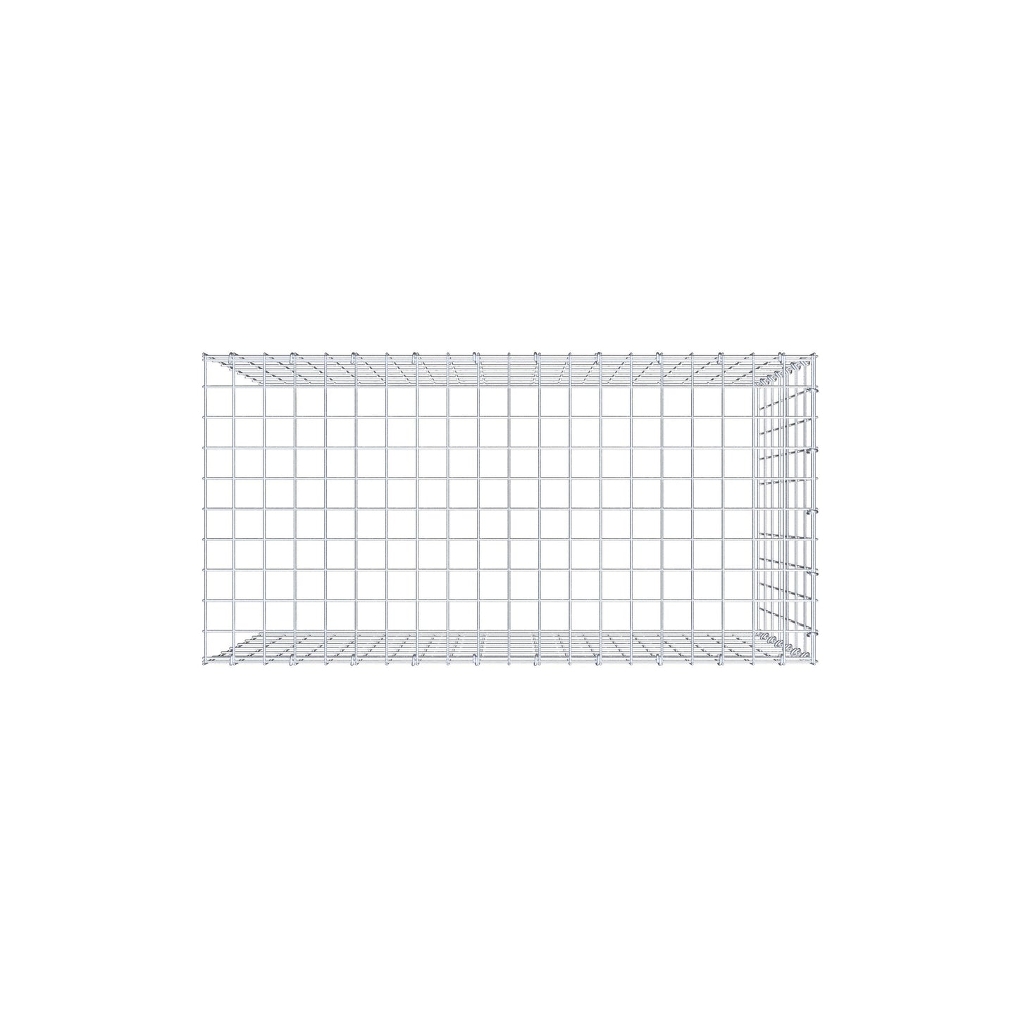 Monteret gabion type 4 100 cm x 70 cm x 50 cm (L x H x D), maskestørrelse 5 cm x 10 cm, C-ring