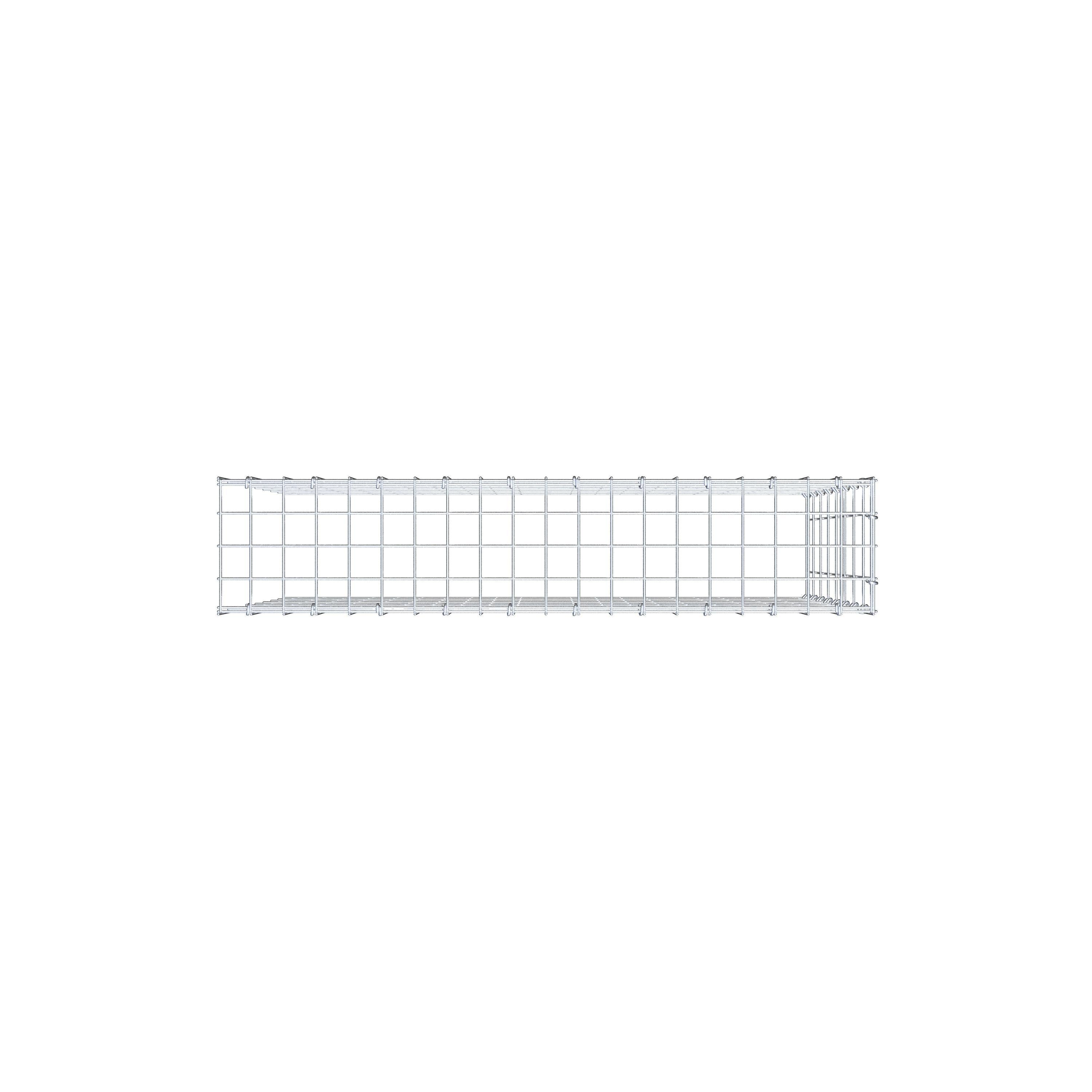 Monteret gabion type 4 100 cm x 80 cm x 20 cm (L x H x D), maskestørrelse 5 cm x 10 cm, C-ring