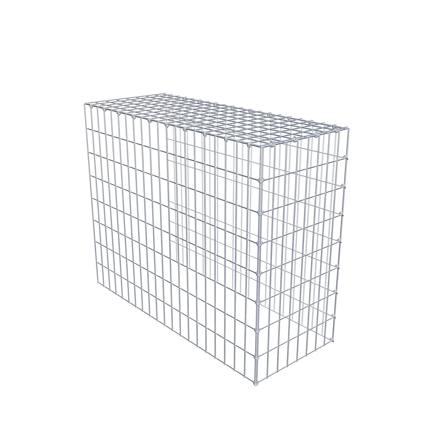 Typ 4 påbyggnadsgabion 100 cm x 80 cm x 40 cm (L x H x D), maskstorlek 5 cm x 10 cm, C-ring