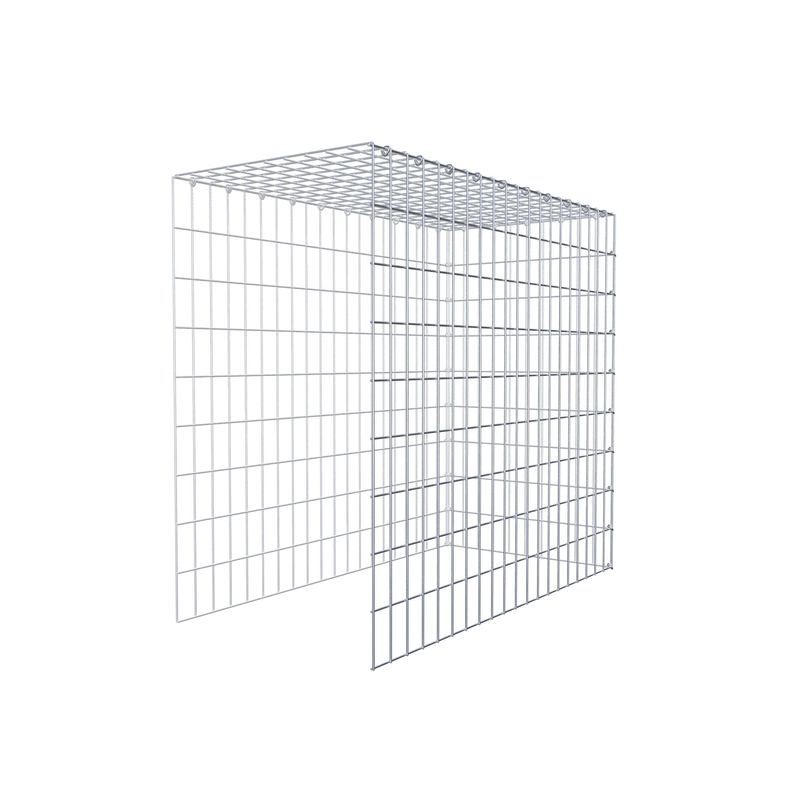 Monteret gabion type 4 100 cm x 90 cm x 50 cm (L x H x D), maskestørrelse 5 cm x 10 cm, C-ring