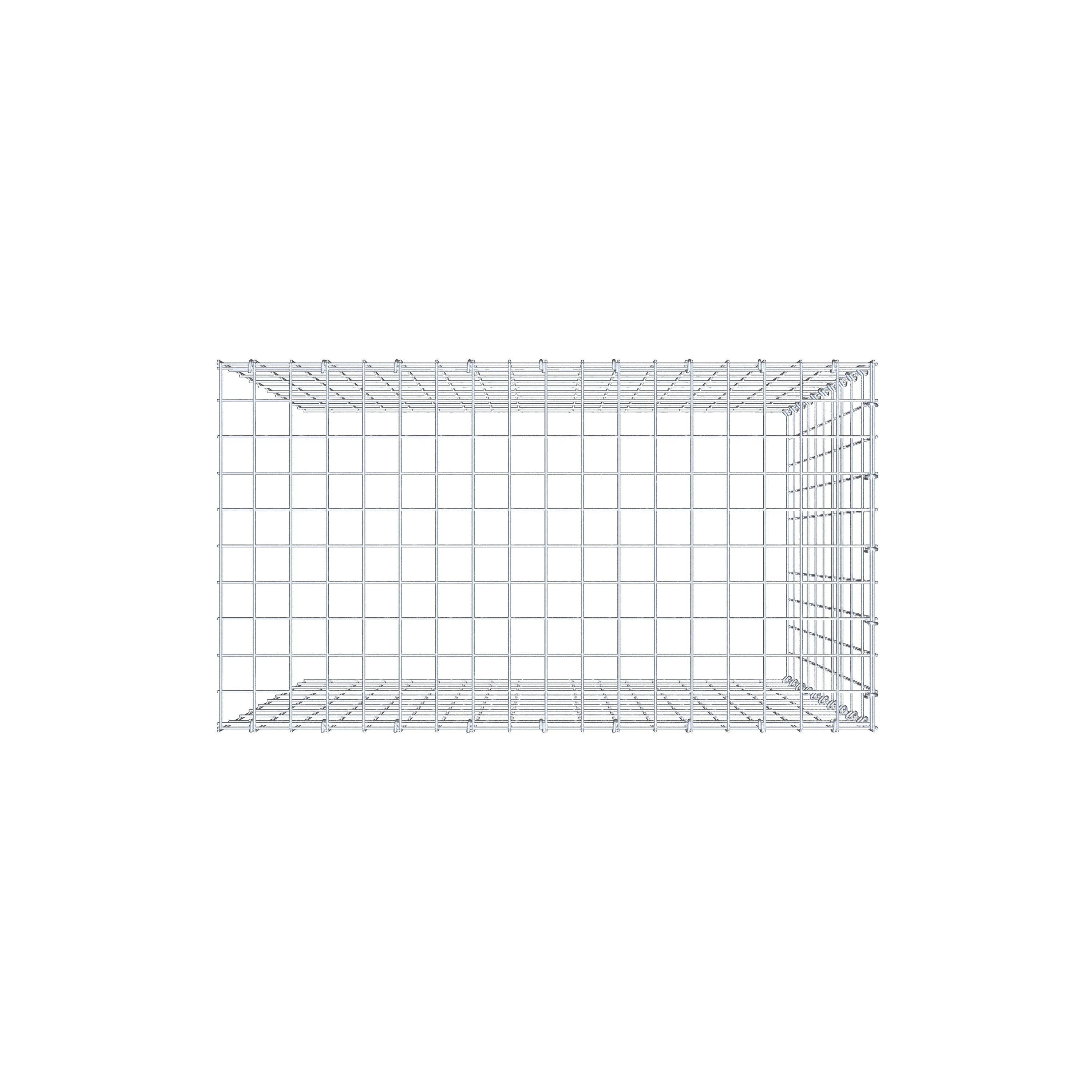 Monteret gabion type 4 100 cm x 90 cm x 50 cm (L x H x D), maskestørrelse 5 cm x 10 cm, C-ring