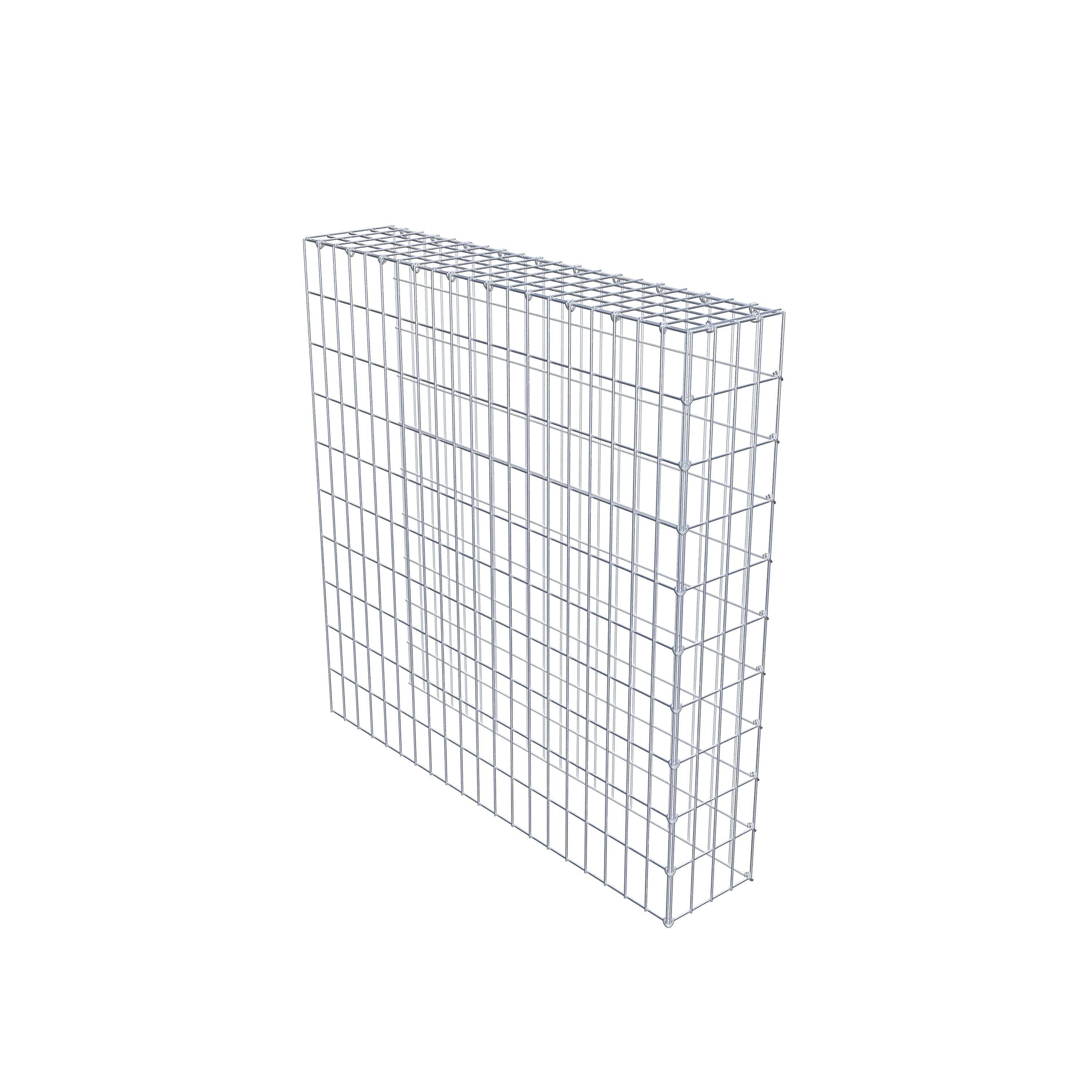 Mounted gabion type 4 100 cm x 100 cm x 20 cm (L x H x D), mesh size 5 cm x 10 cm, C-ring