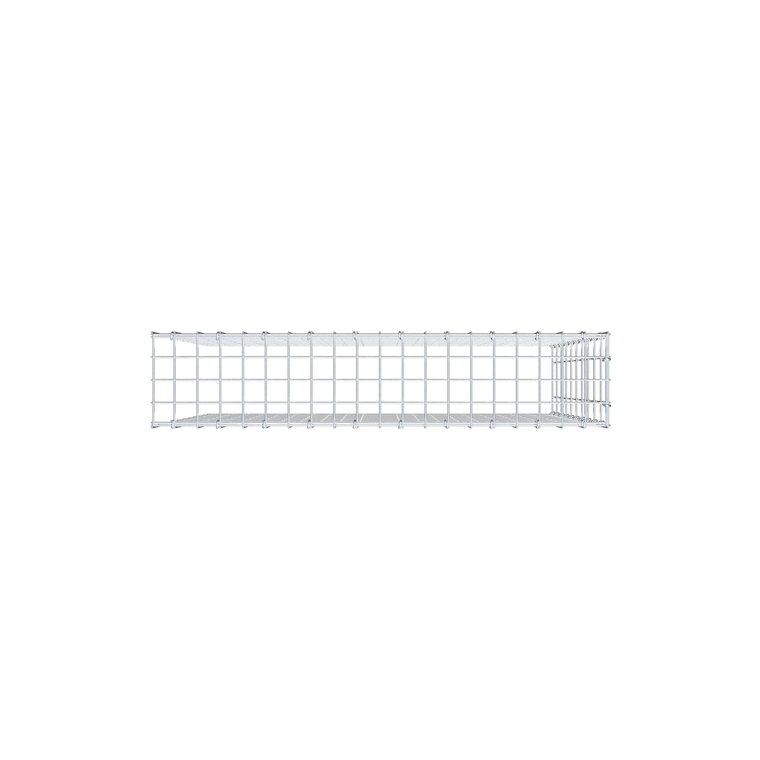 Mounted gabion type 4 100 cm x 100 cm x 20 cm (L x H x D), mesh size 5 cm x 10 cm, C-ring